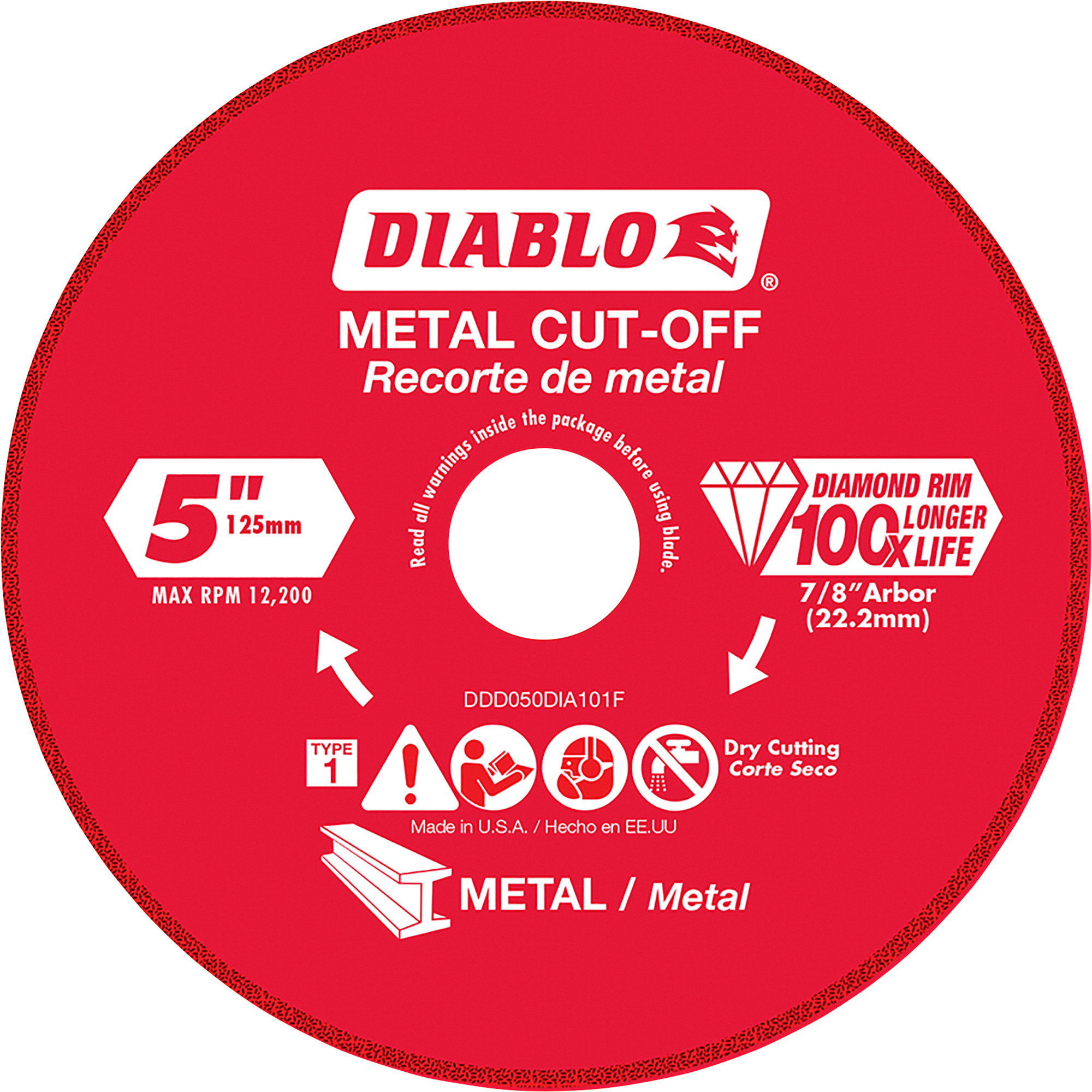 Diablo 5Inch Metal Cutting Diamond Disc, Model DDD050DIA101F