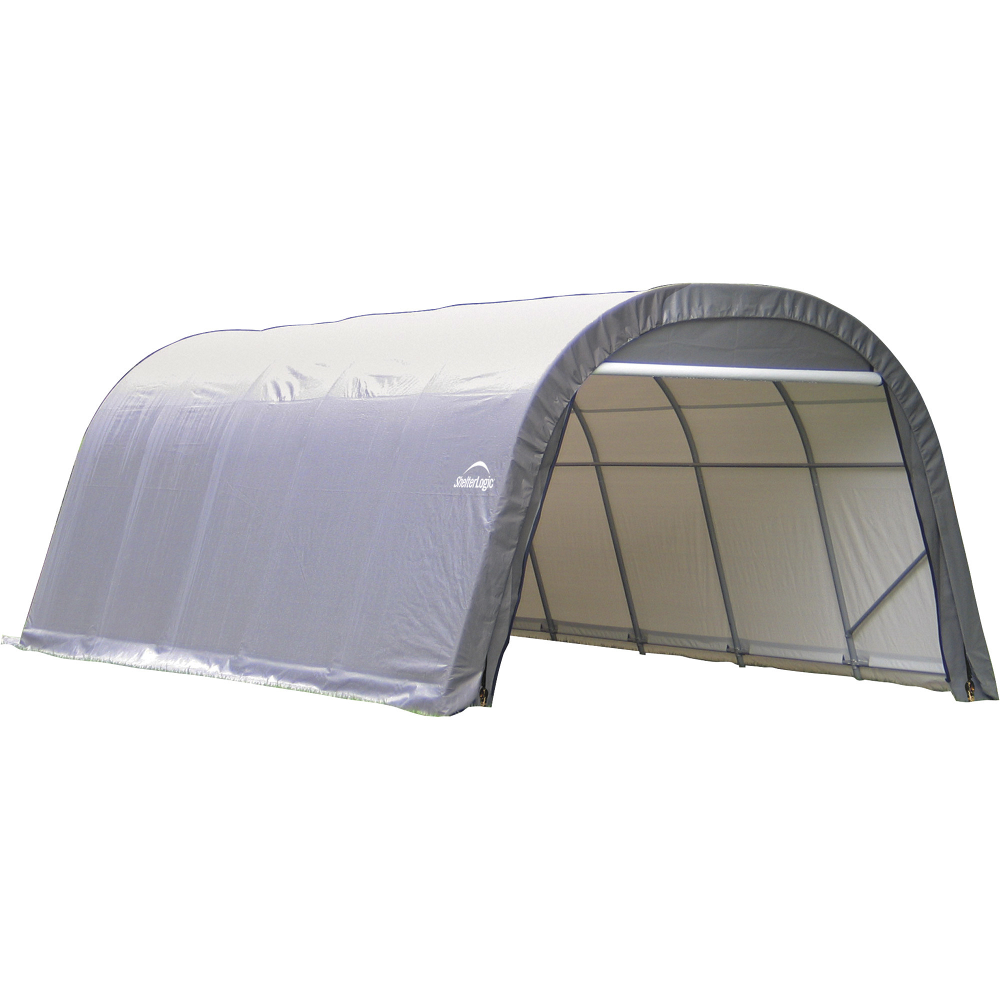 ShelterLogic ShelterCoat 12ft.W x 24ft.L Wind and Snow Rated Garage, Round, Gray STD, Model Model 72332