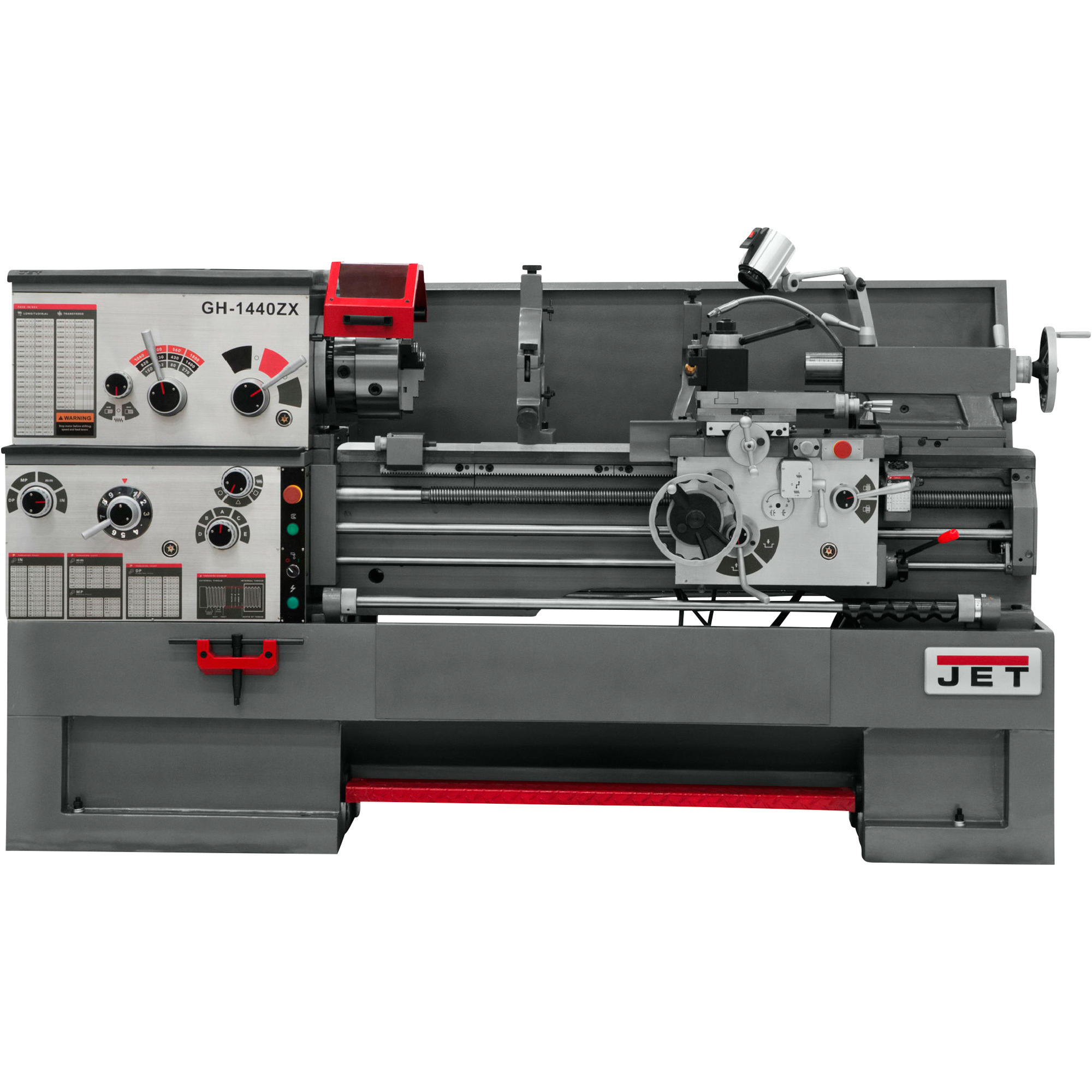 JET ZX-Series Large Spindle Bore Lathe with Taper Attachment, 14in. x 40in., Model# GH-1440-ZX LATHE W/TAK-ZX -  321467