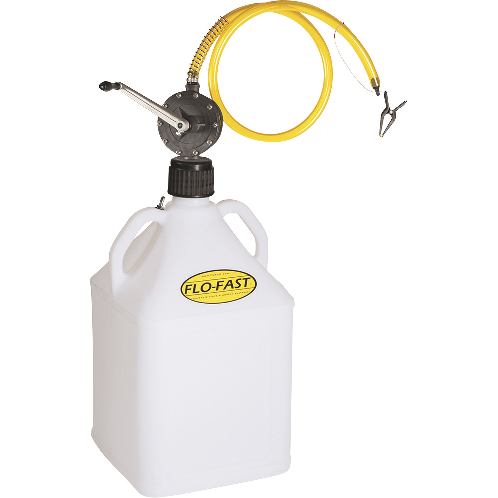 FLO-FAST Container With Pump, 15-Gallon, Natural, For Chemicals and Hazmat Fluids, Model 31005-N