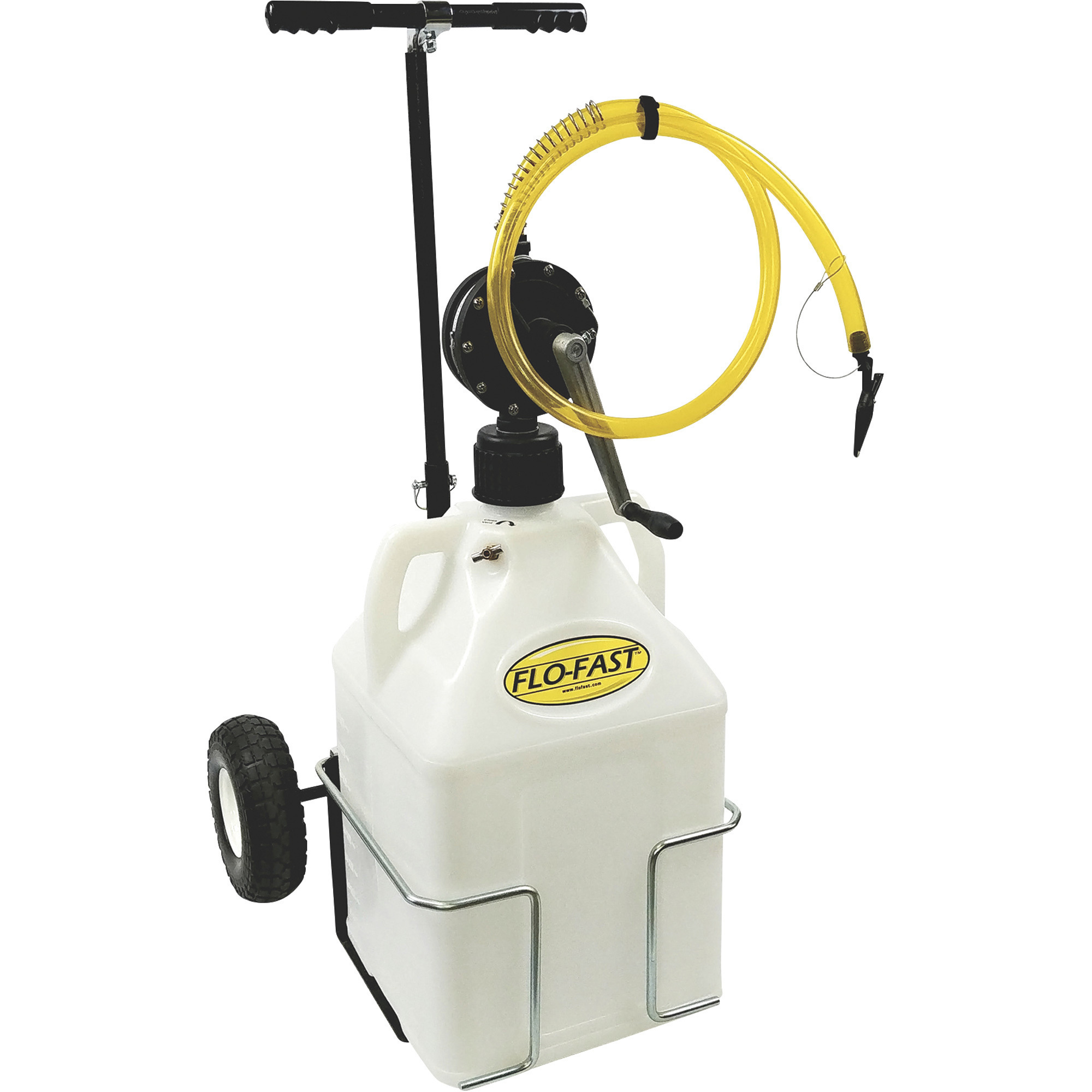 FLO-FAST Gas Container With Pump and Cart, 15-Gallon, Natural, For Chemicals and Hazmat Fluids, Model 31015-N