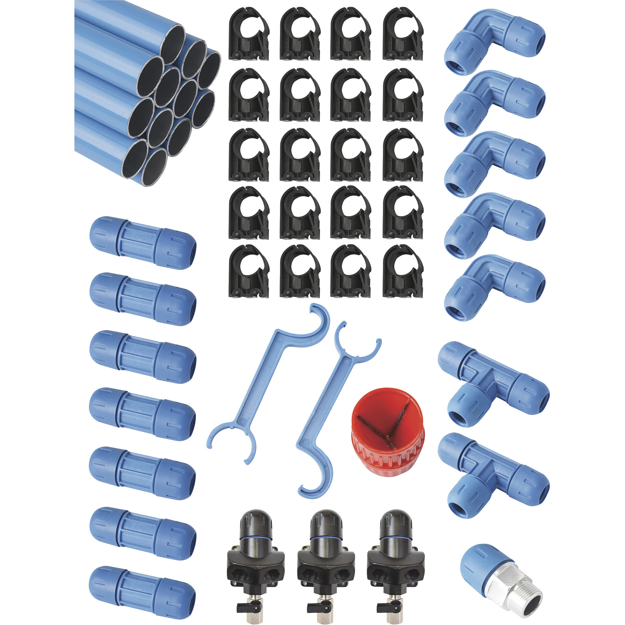 RapidAir 1Inch FastPipe Master Kit Compressed Air System, 90ft., Model F28090
