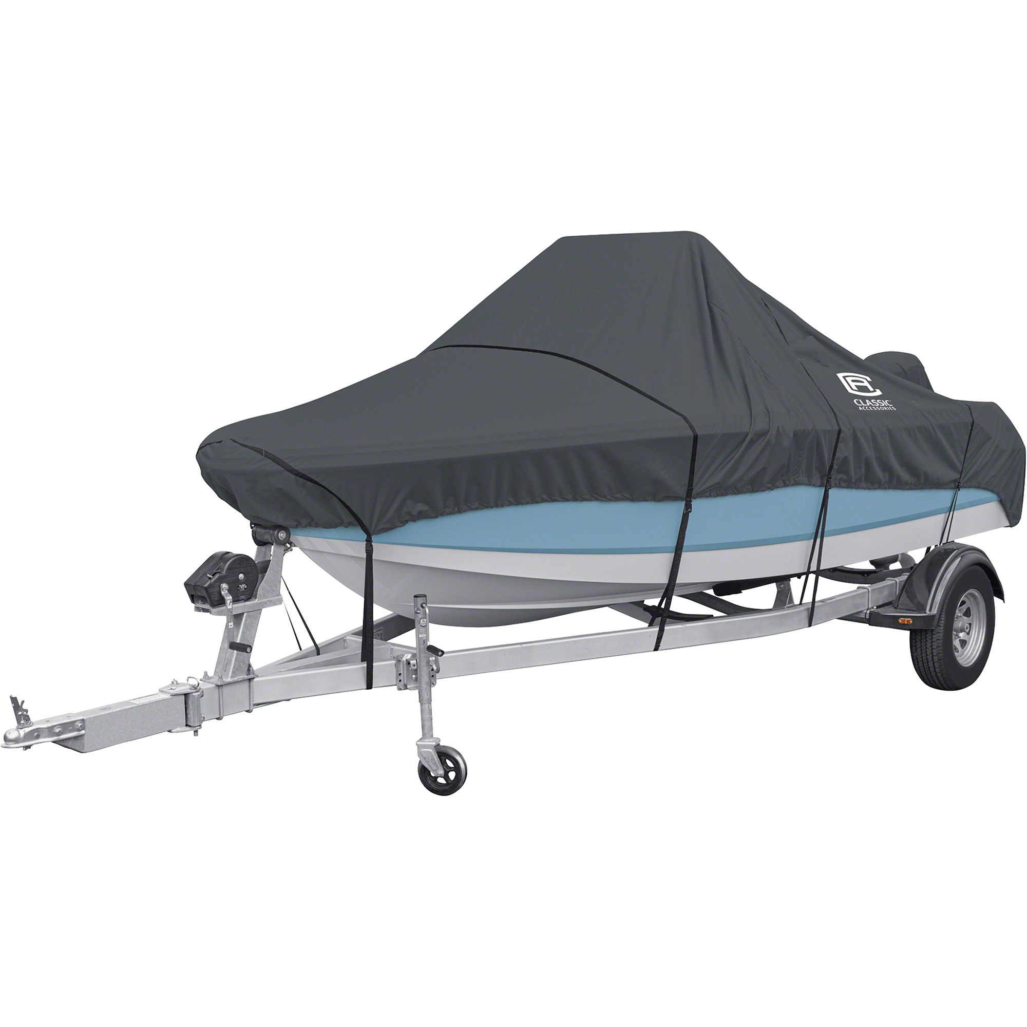 Classic Accessories StormPro Heavy-Duty Boat Cover, Charcoal, Fits 20ft.-22ft. x 106Inch W Center Console Boats, Model 20-304-121001-RT