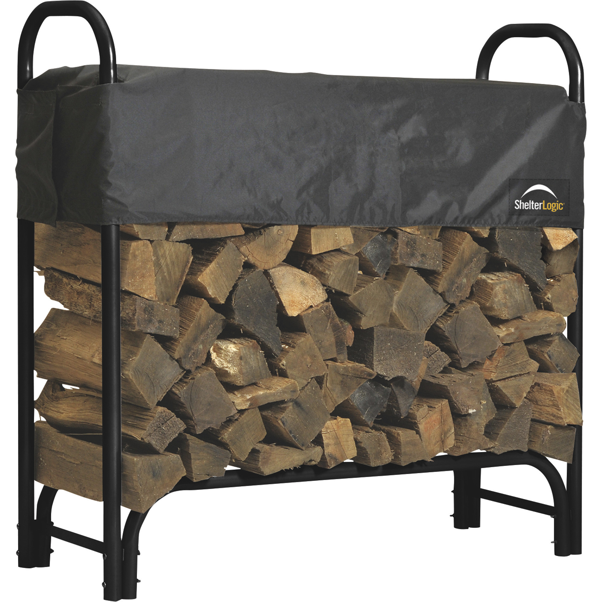 Covered Firewood Rack — 4ft.L, Model - ShelterLogic 90401