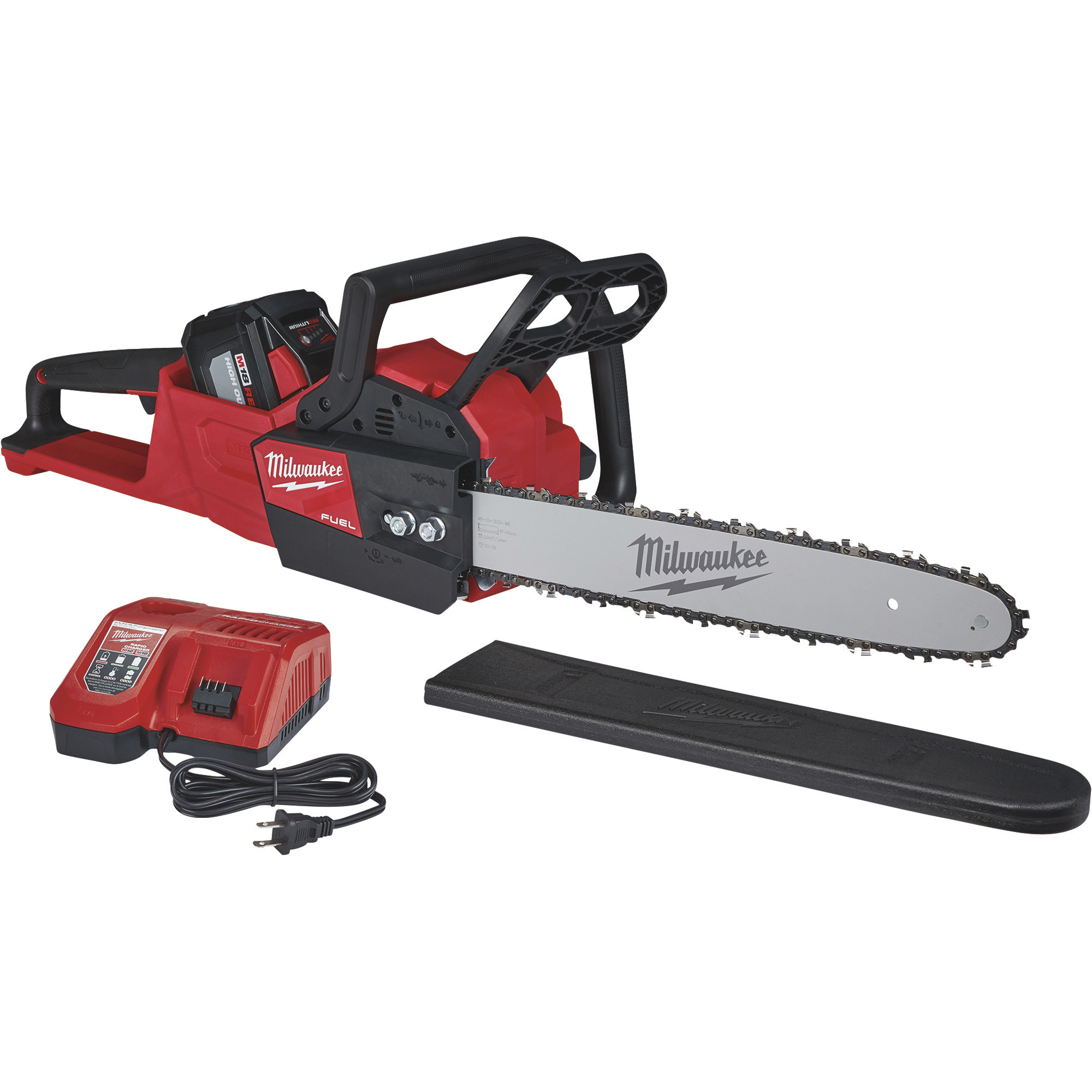 Milwaukee M18 18V Fuel Lithium-Ion Cordless Chainsaw, 16Inch Bar, 12.0Ah Battery, Model 2727-21HD