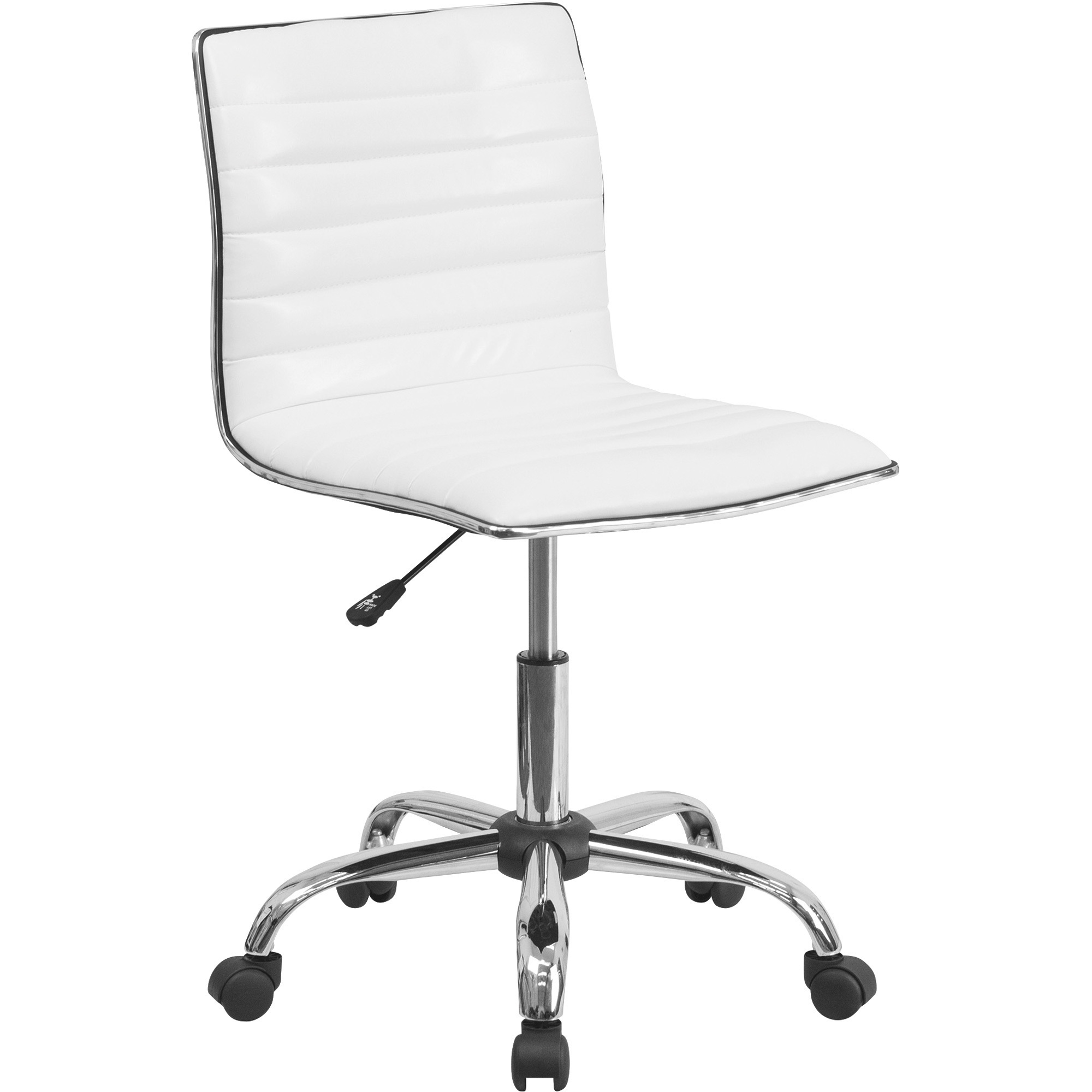 Low-Back Vinyl Swivel Task Chair — White, Model - Flash Furniture DS512BWH