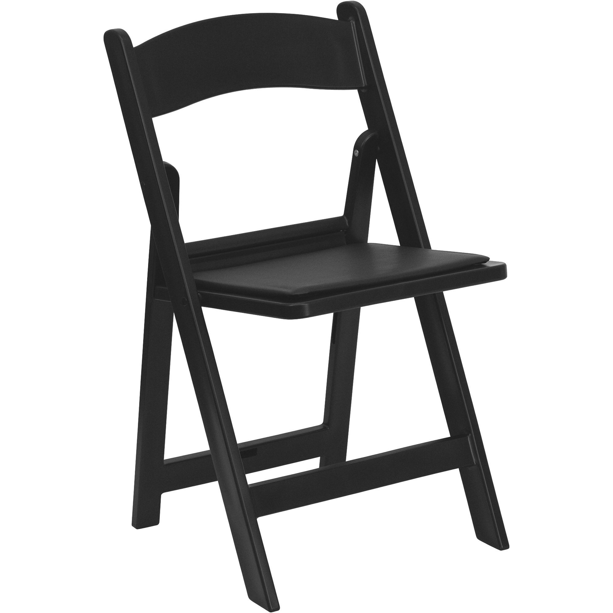 Flash Furniture Hercules Series 1000 Lb. Capacity Black Resin Folding Chair With Black Vinyl Padded Seat -  LEL1BLACK