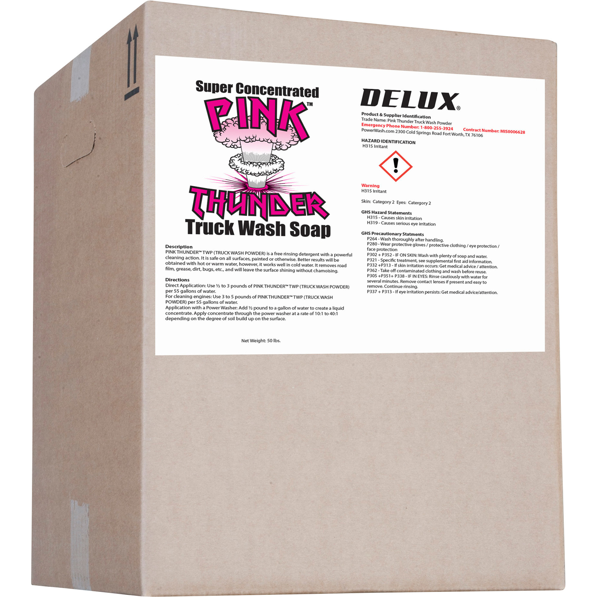 Delux Pink Thunder Truck Wash Soap â 50 Lbs., Model Pink Thunder 50lb
