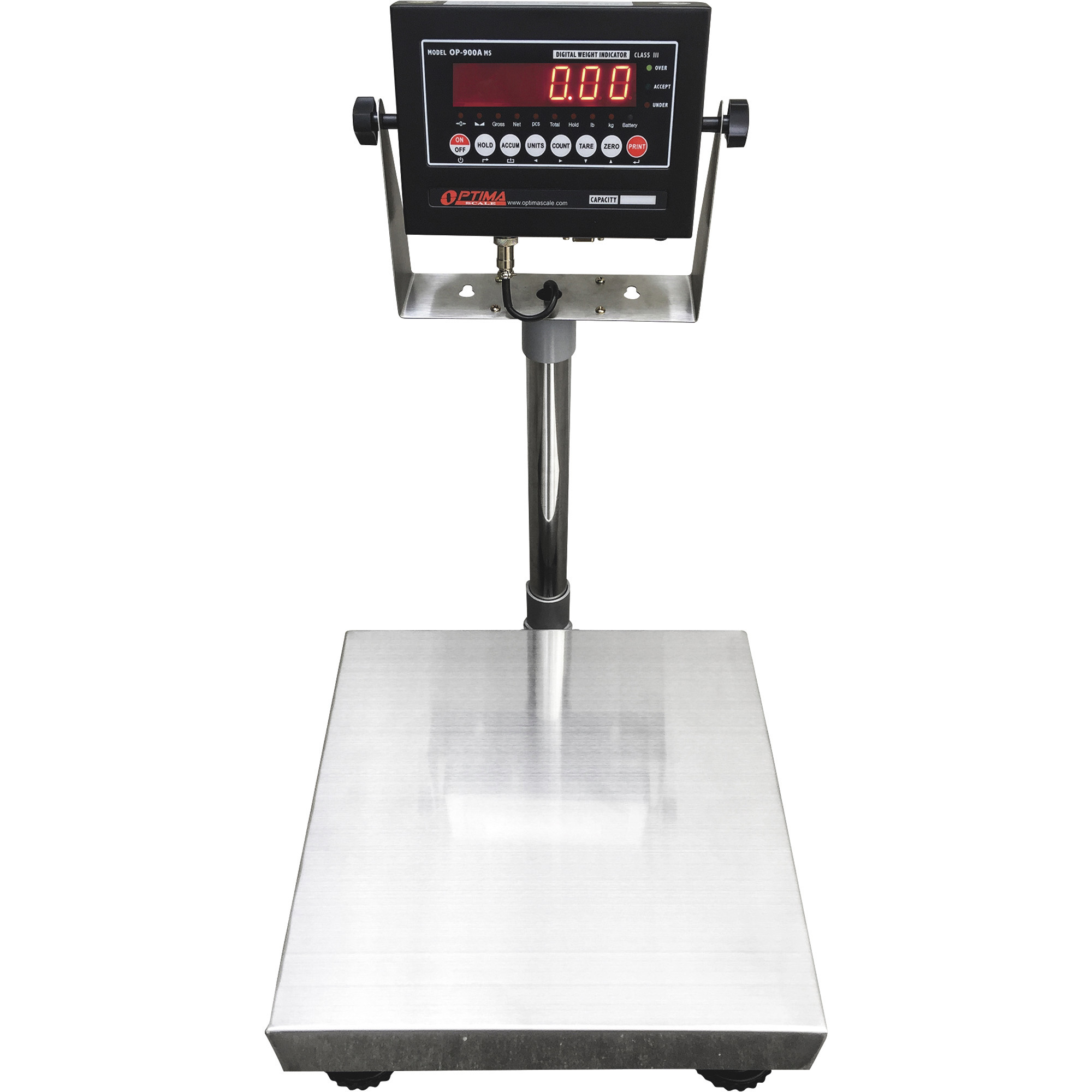 Optima Scale 12Inch x 12Inch Bench Scale â 100-Lb. Capacity, 0.02-Lb. Display Increments, Model OP-915-1212-100