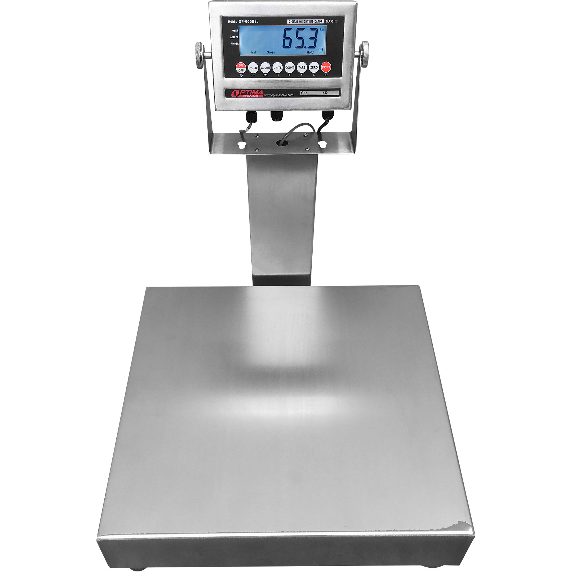 Optima Scale 18Inch x 18Inch Stainless Steel Bench Scale â 400-Lb. Capacity, 0.05-Lb. Display Increments, Model OP-915SSW-1818-400