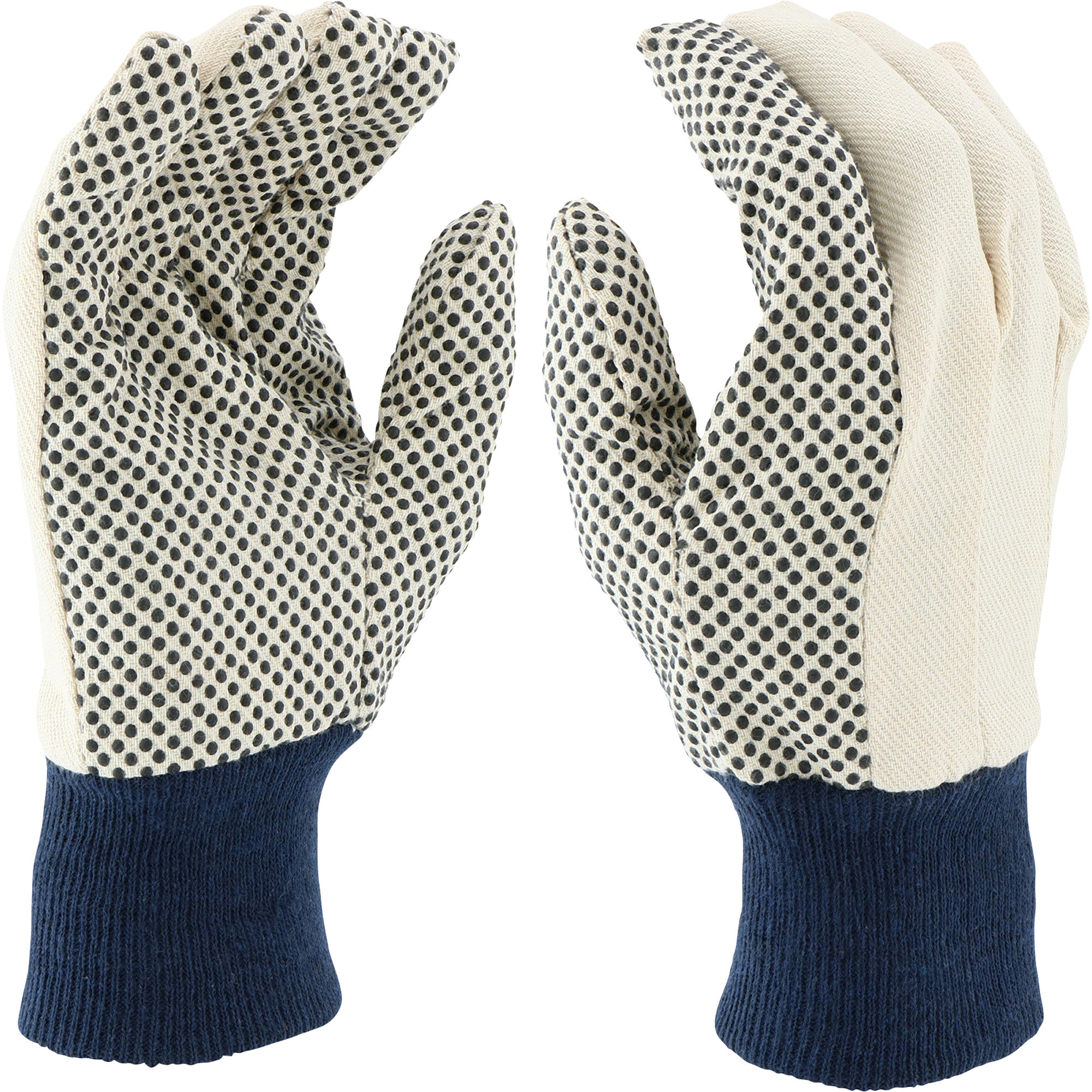 Ironton Men's Dotted Canvas Work Gloves, 6 Pairs, White, Large, Model 56000IR-L6P