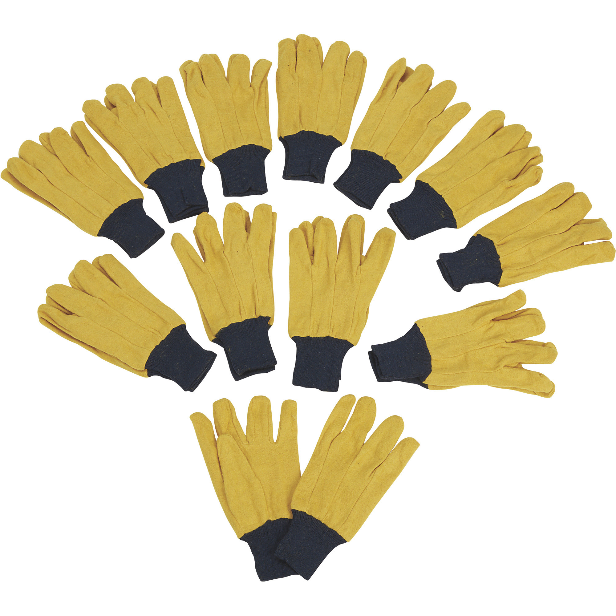 Ironton Chore Gloves, 12 Pairs, Yellow, Large, Model 61410IRL-12U