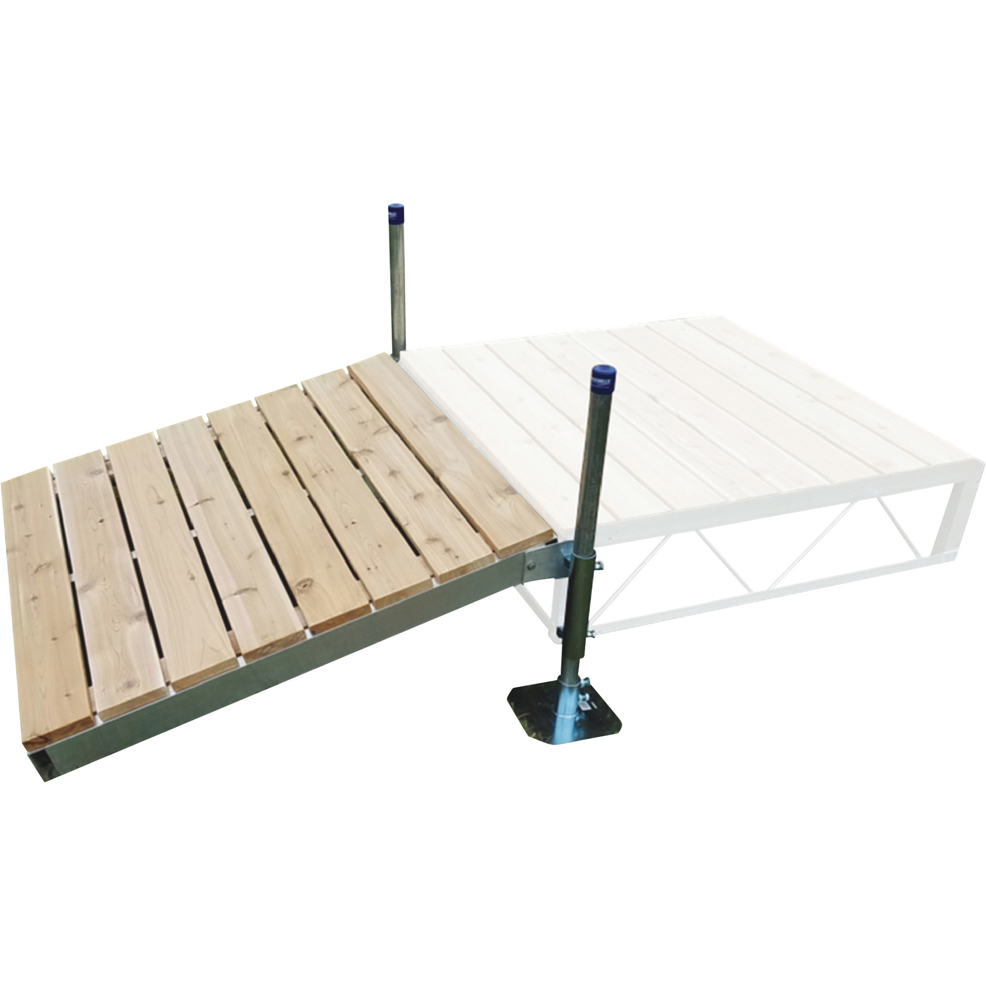 Patriot Docks 4ft. x 4ft. Universal Shore Ramp Kit â Cedar Deck Panel, Model 10340