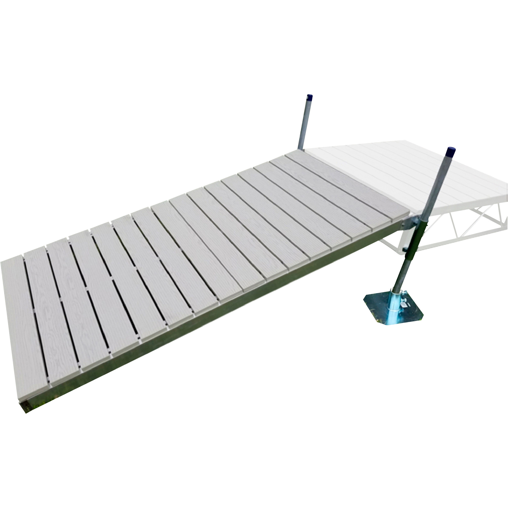 Patriot Docks 4ft. x 8ft. Universal Shore Ramp Kit â Gray Aluminum Deck Panel, Model 10353