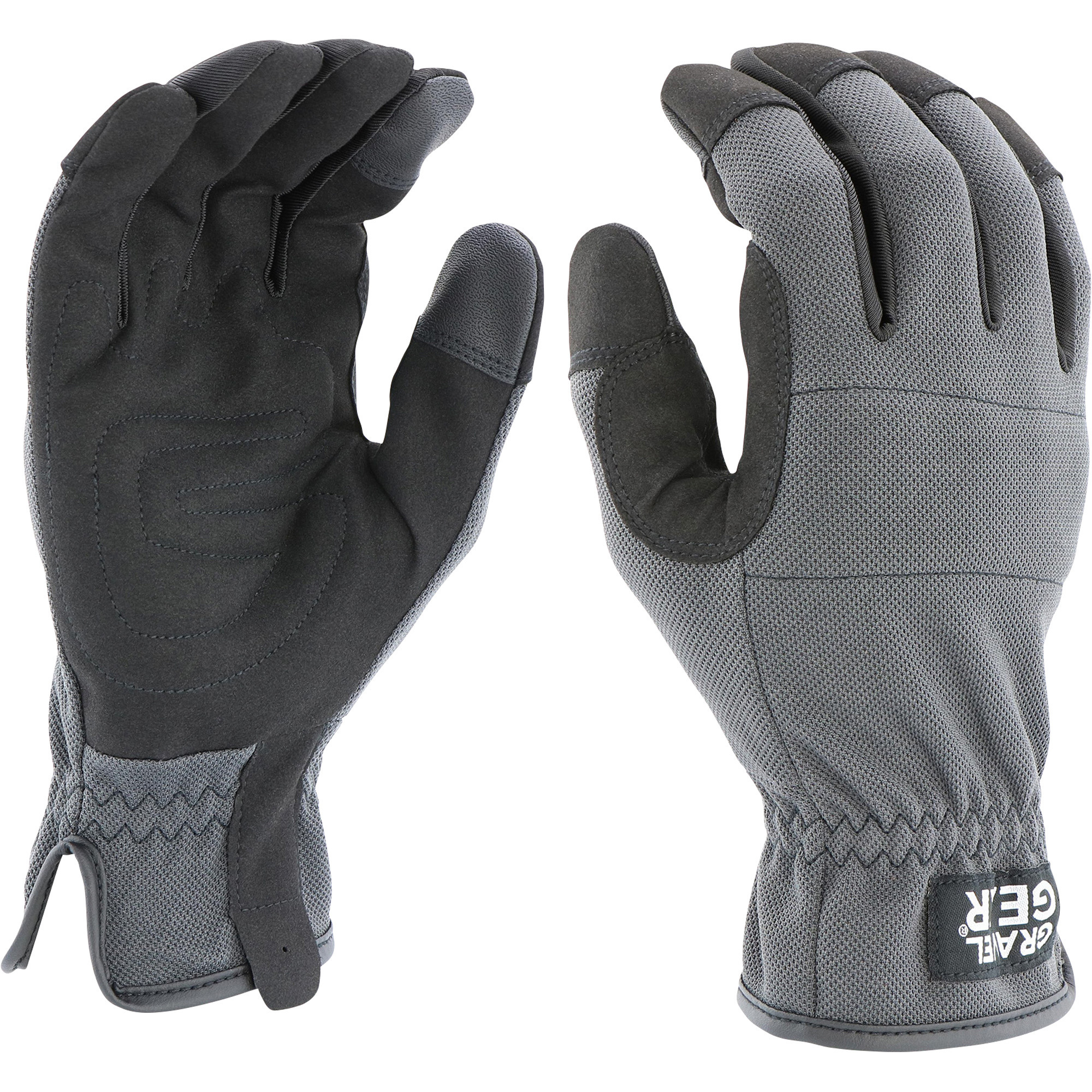 Gravel Gear Men's Spandex Slip-On Work Gloves, Gray, XL, Model 86224GG-2XL