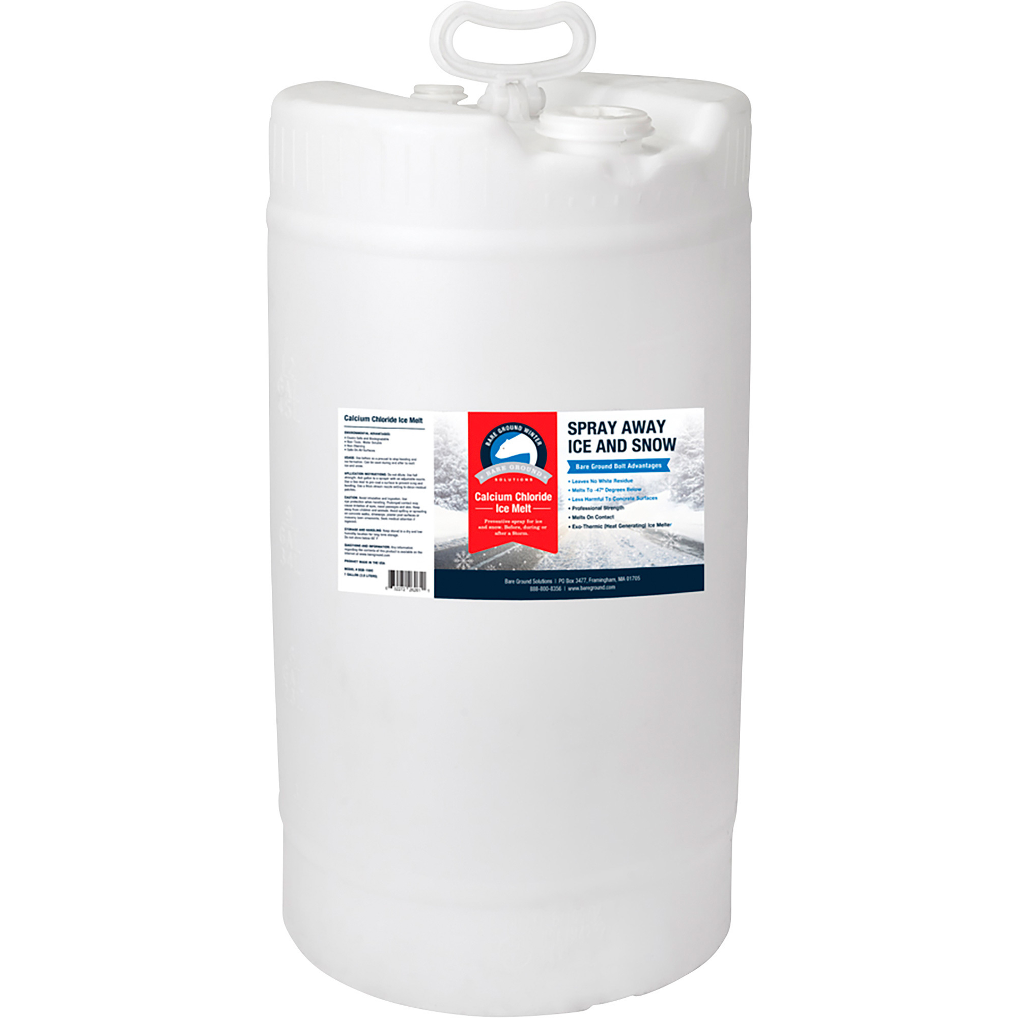 Bare Ground Winter Calcium Chloride Liquid Deicer,15-Gallon Drum, Model BGB-15DC