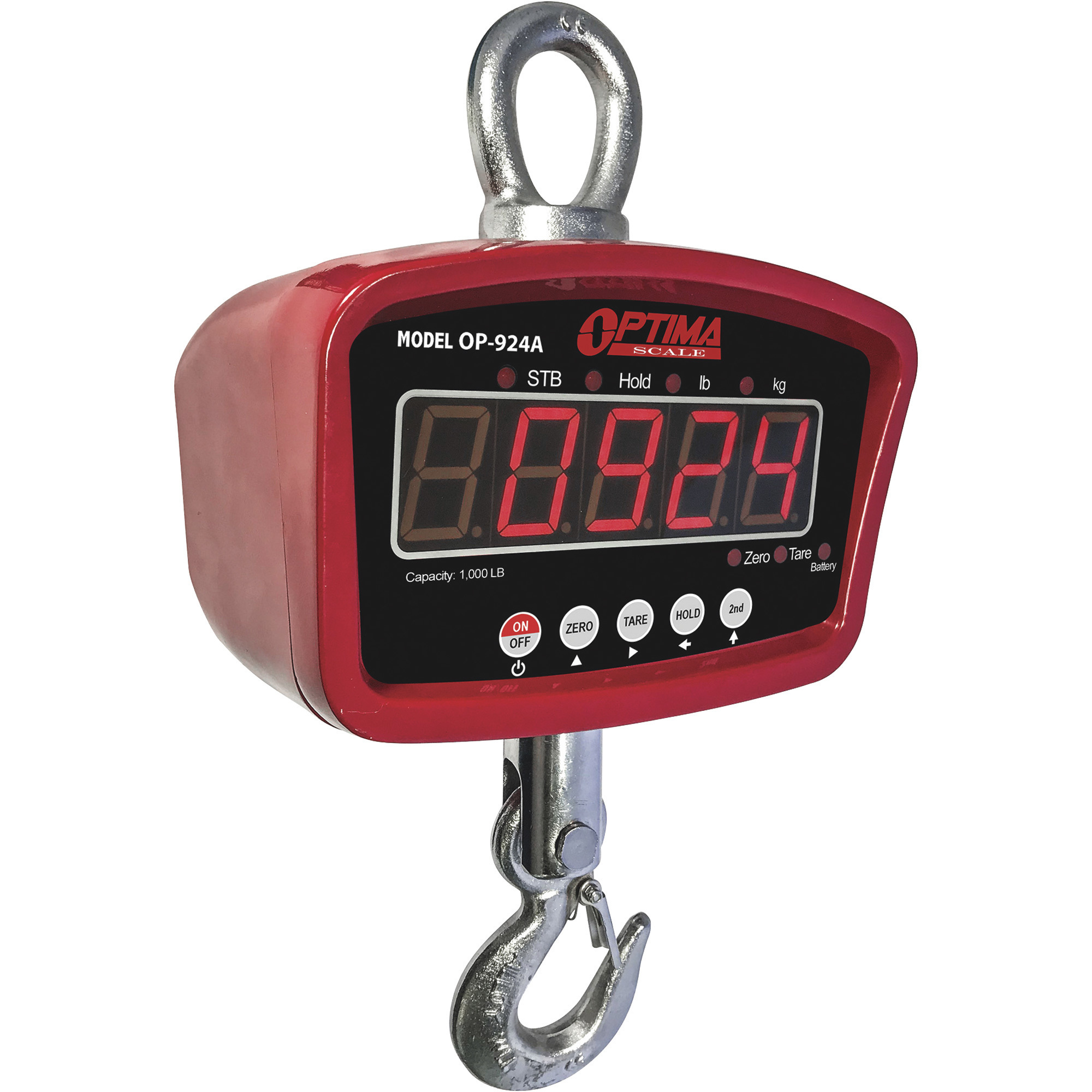 Optima Scale Crane Scale â 1,000-Lb. Capacity, 0.2-Lb. Display Increments, Model OP-924A-1K