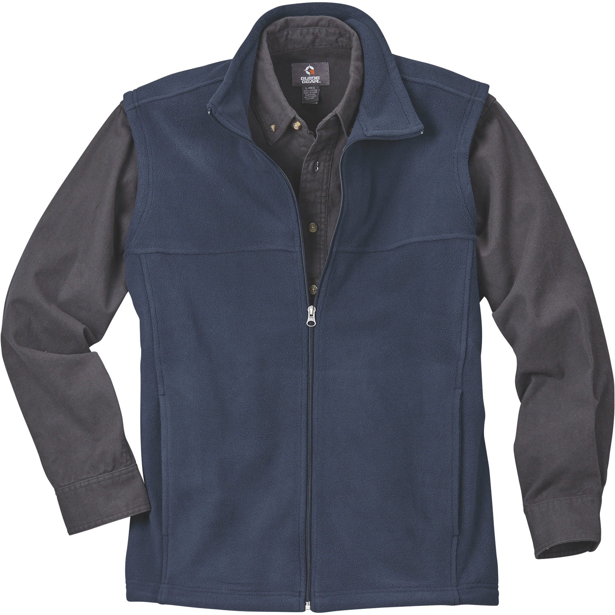 Gravel Gear Men's Zip-Up Fleece Vest â Navy, 2XL