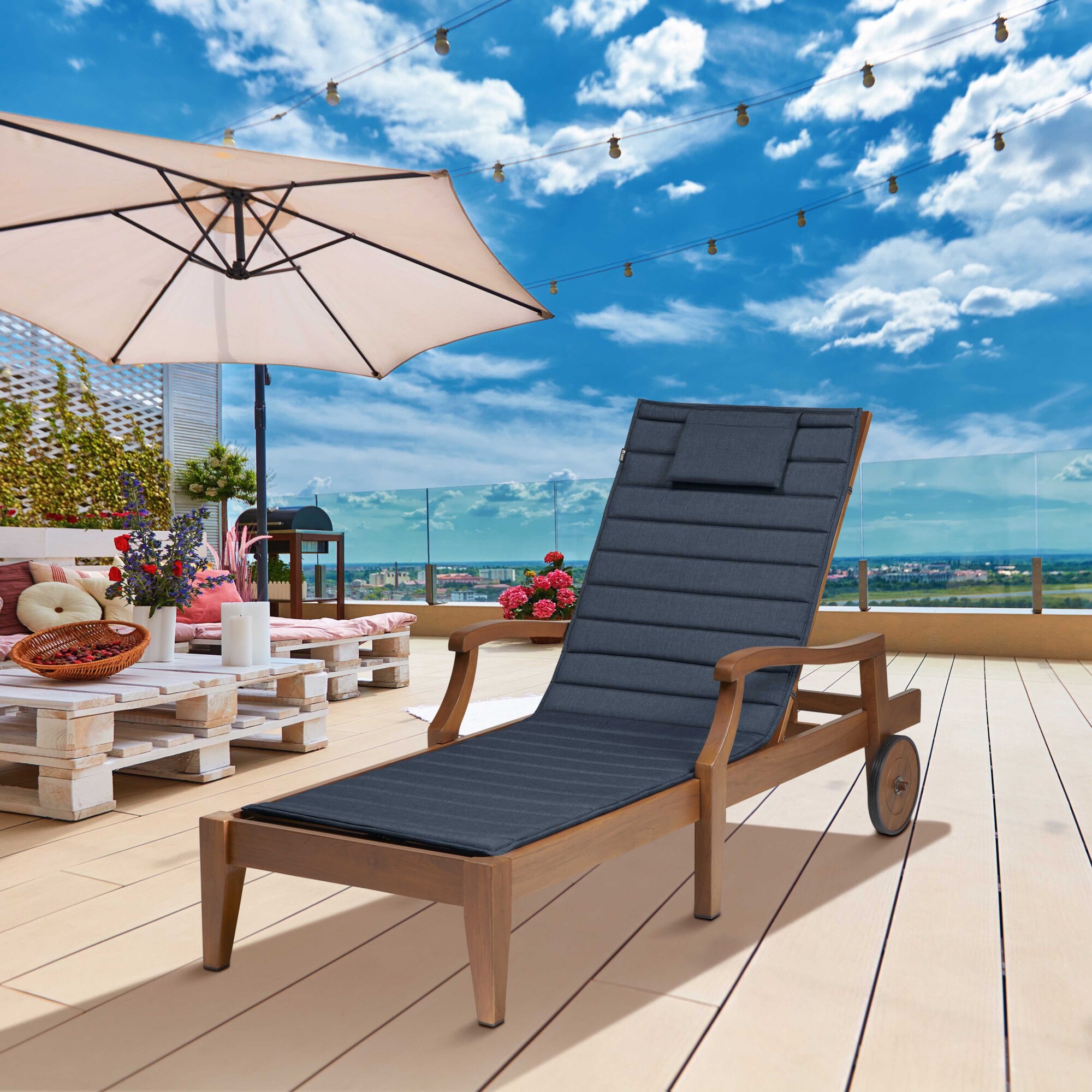 Classic Accessories Storigami Water-Resistant Chaise Lounge Cushion ...