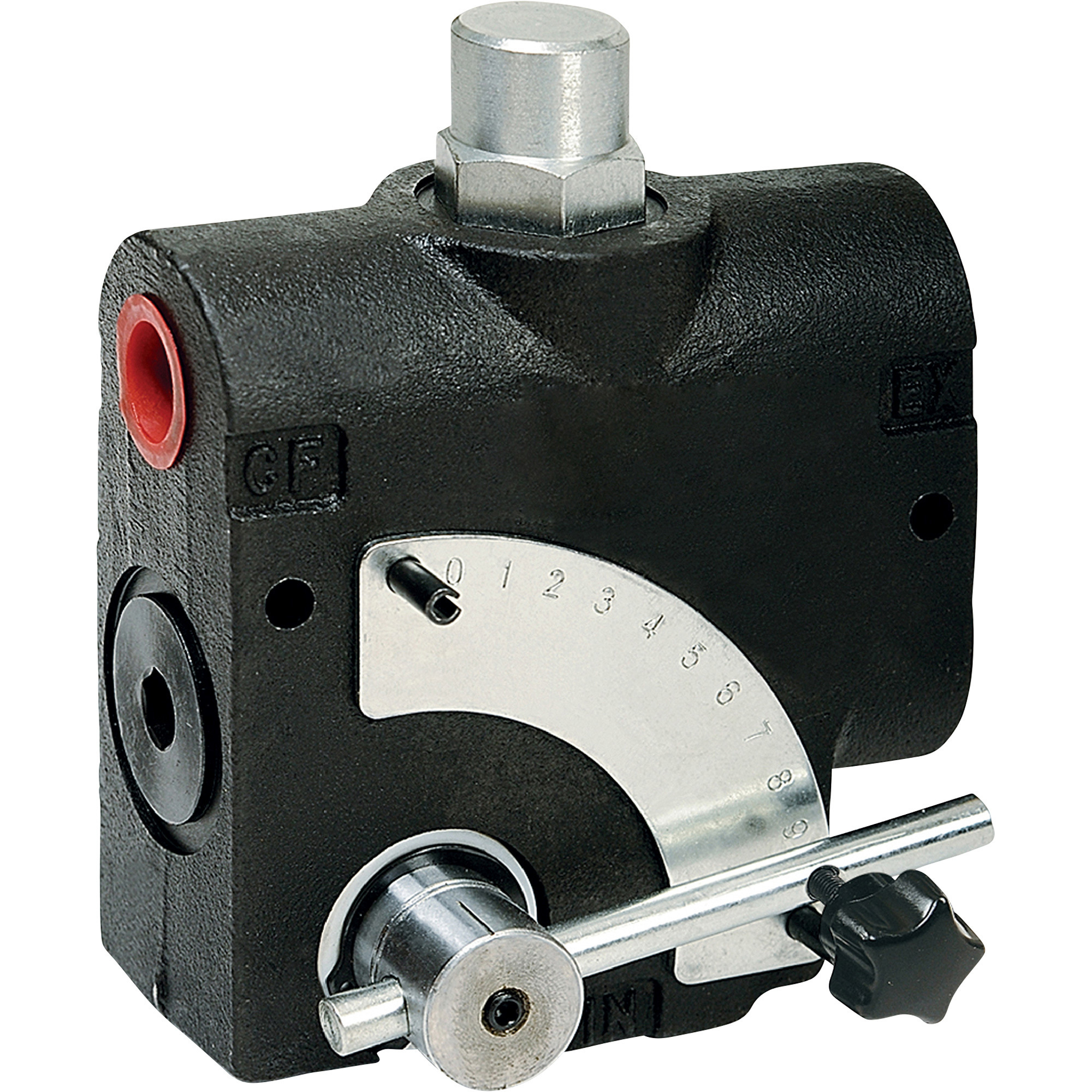 HydroWorks Side-Ported Flow Control Valve with Relief Valve, SAE 12 ports, 30 GPM, Model FC309S21