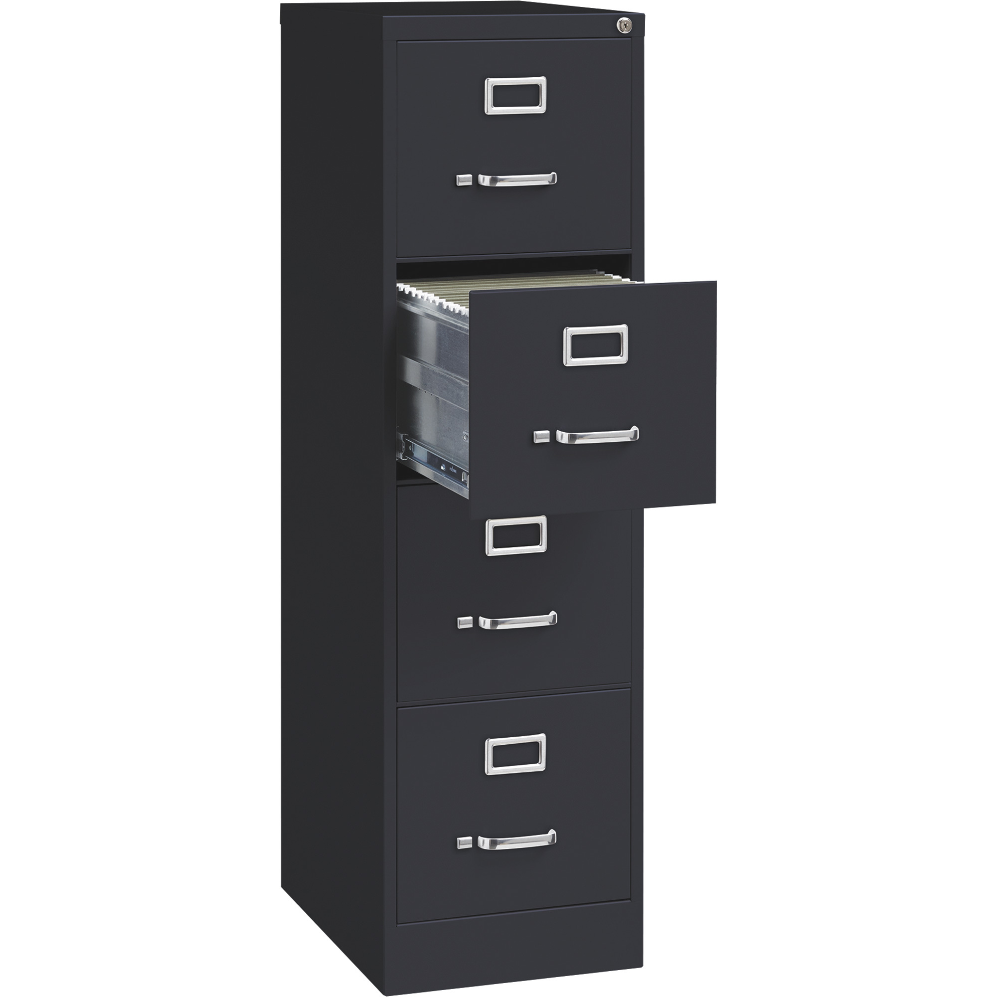 Hirsh Industries 4-Drawer Letter File Cabinet â Black, 15Inch W x 22Inch D x 52Inch H, Model 17892