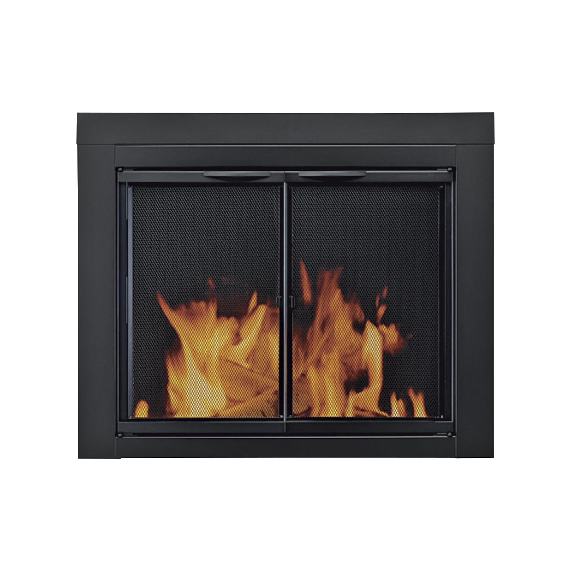 Pleasant Hearth Alpine Fireplace Glass Door, For Masonry Fireplaces, Medium, Black, Model AN-1011