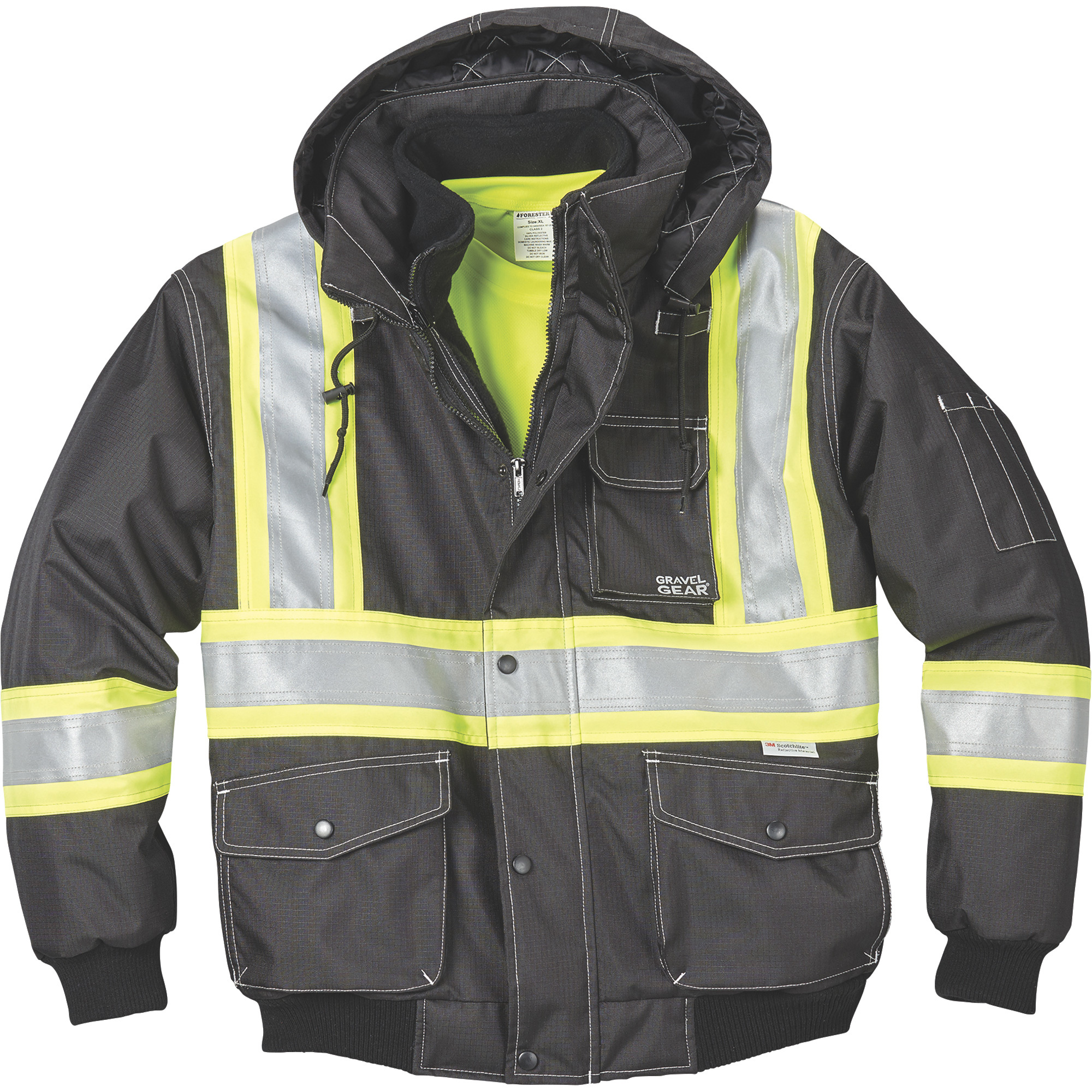 Gravel Gear Men's Class 1 High Visibility 3-in-1 Bomber Jacket â Lime, 2XL