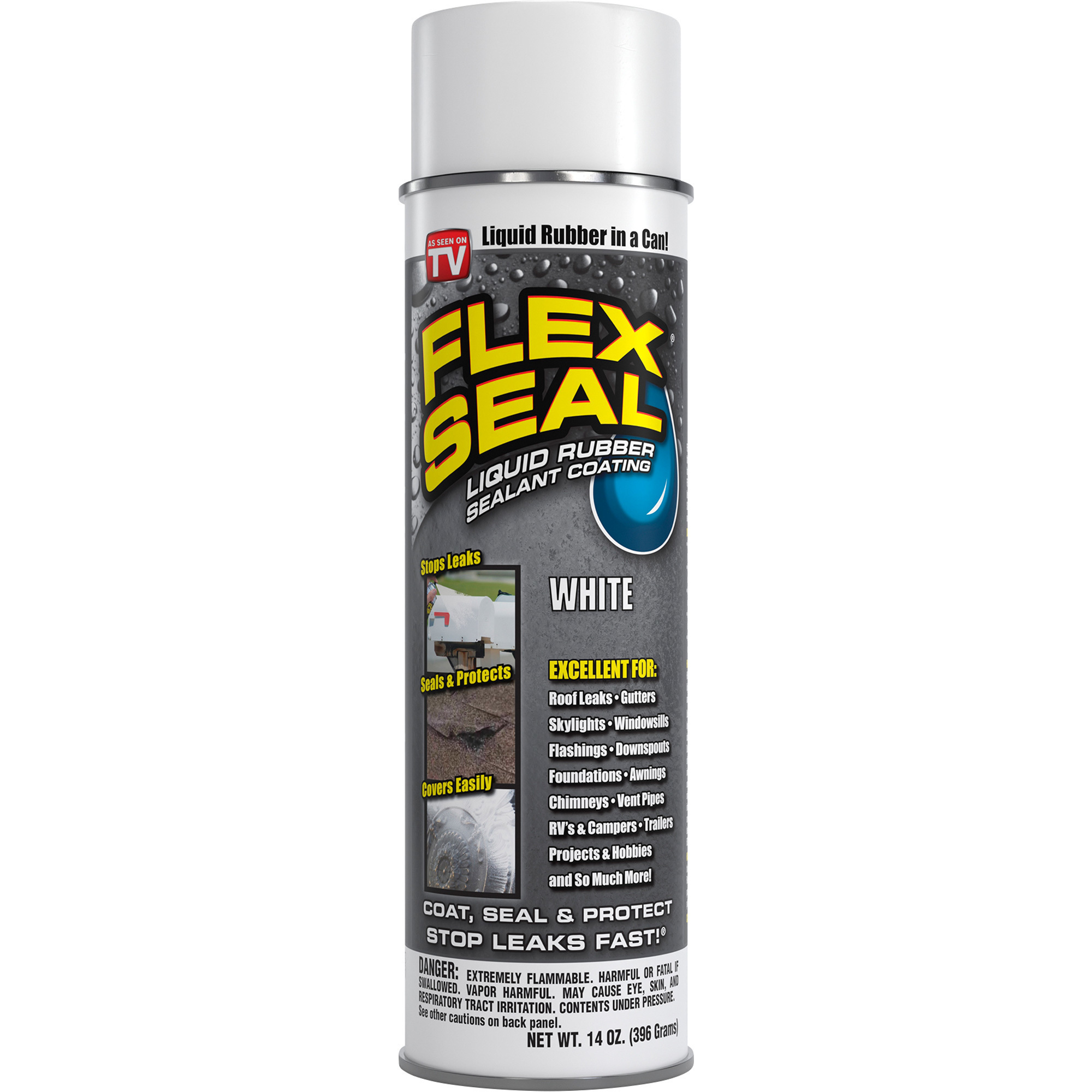 Flex Seal Liquid Rubber Sealant Coating â White, 14-Oz. Aerosol