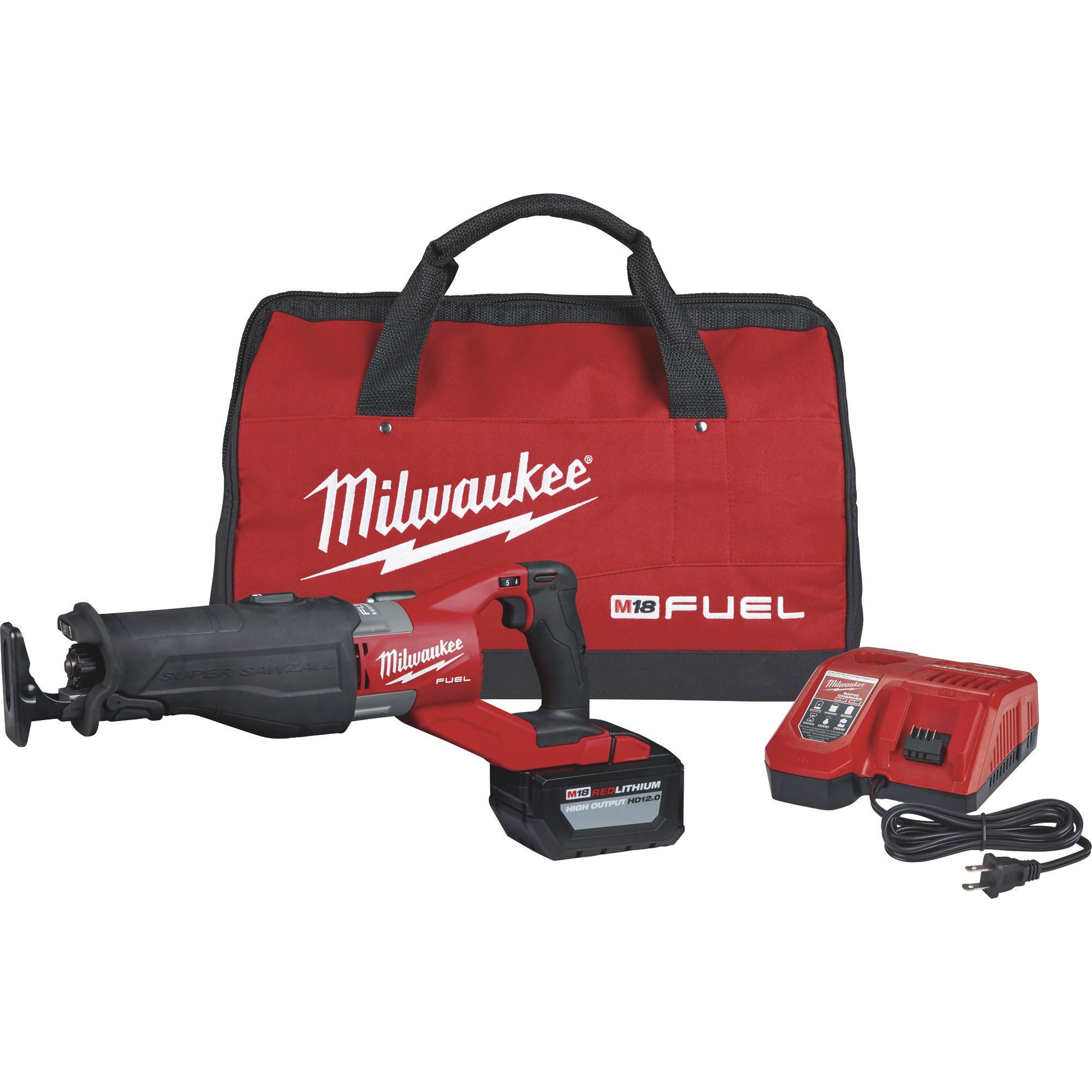 Milwaukee M18 FUEL Super Sawzall Reciprocating Saw Kit, 1 High Output HD12.0 Battery, Model 2722-21HD