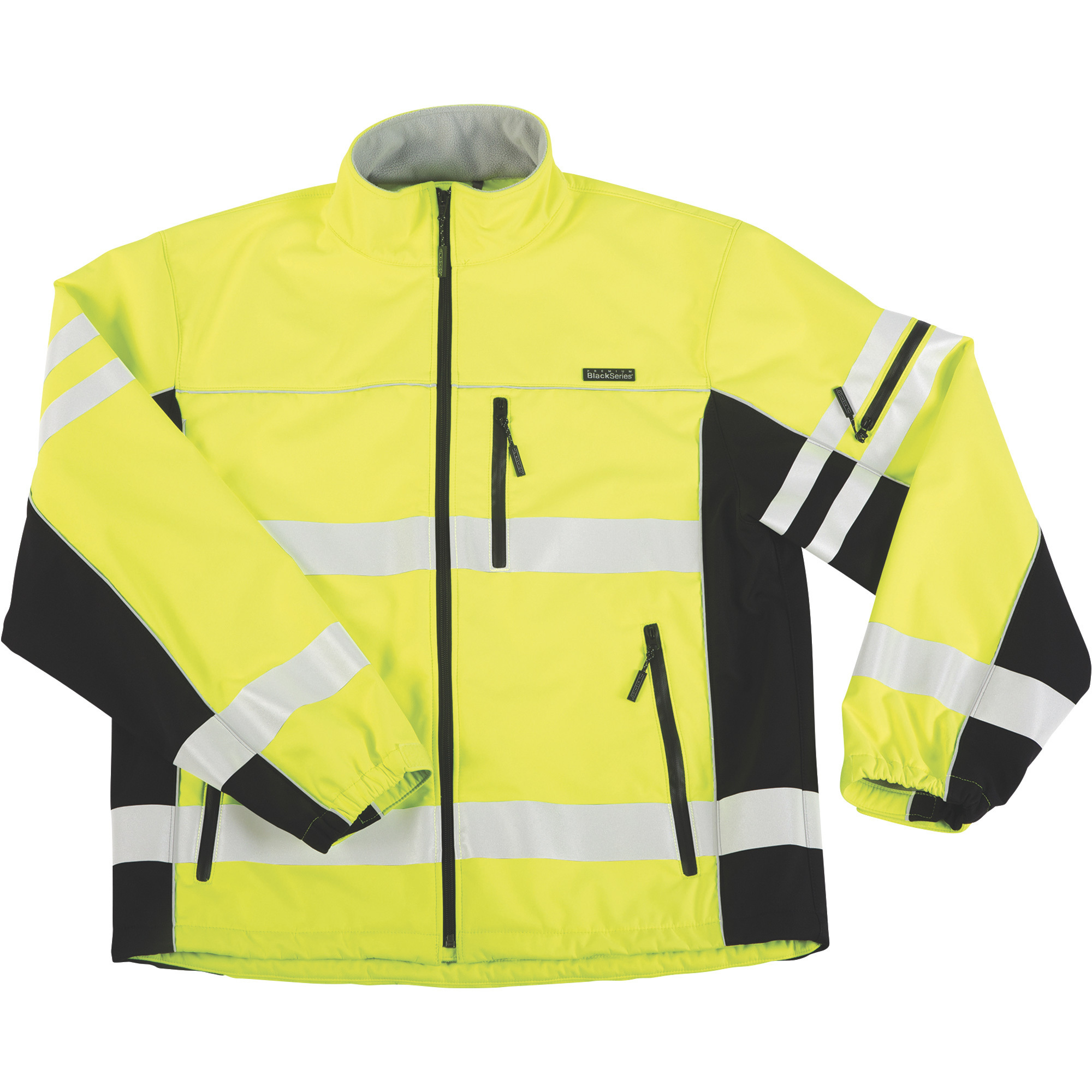 Kishigo Premium Black Series Men's Class 3 High Visibility Soft Shell Jacket â Lime, Large, Model JS137-L