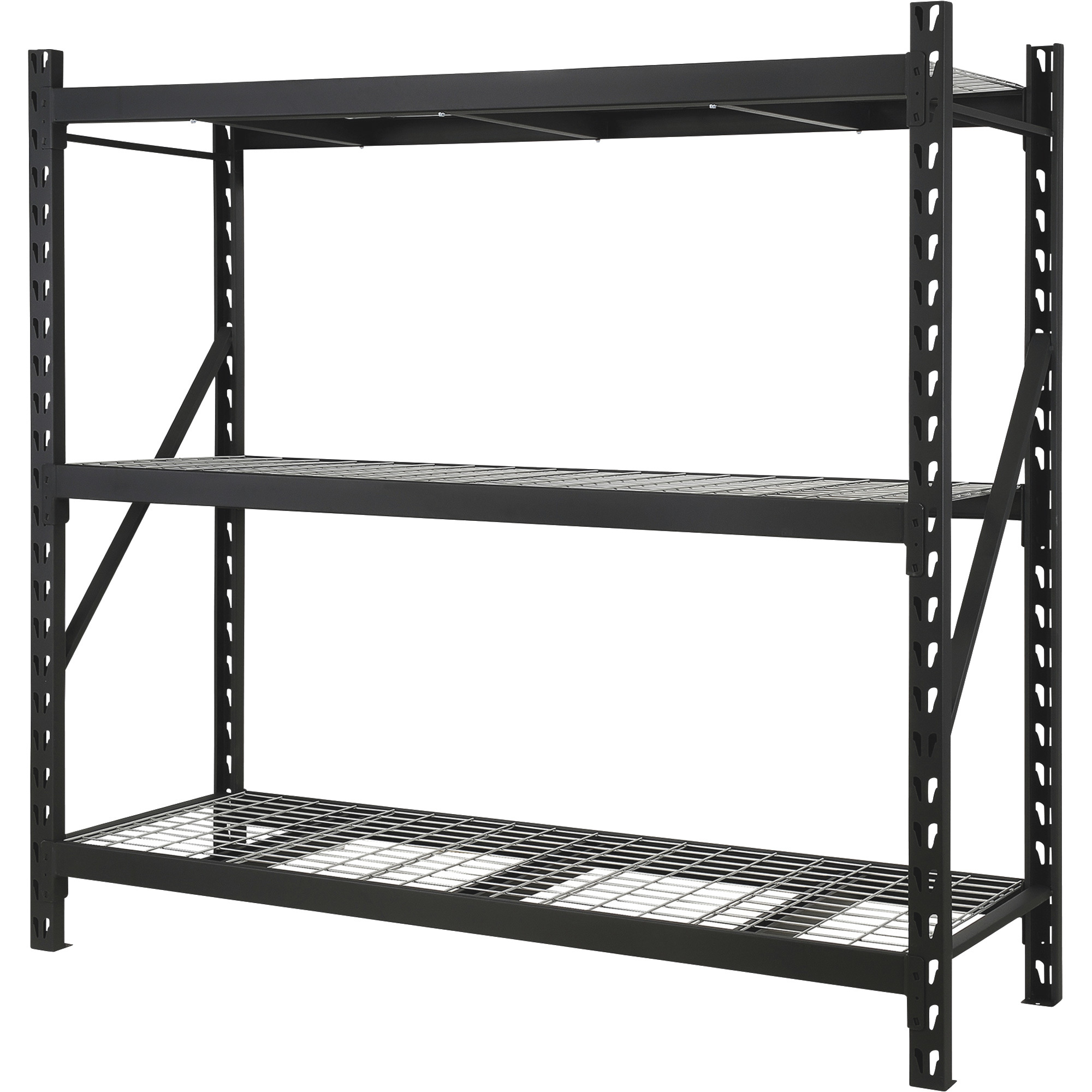 Ironton 3-Tier Industrial Shelving Rack â 77Inch W x 24Inch D x 72Inch H, Model 2611T001