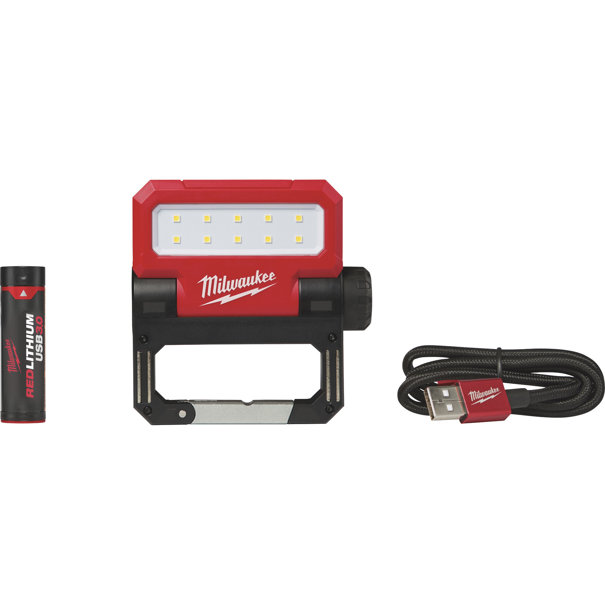 Milwaukee USB Rechargeable Rover Pivoting Flood Light, 550 Lumens, Model 2114-21