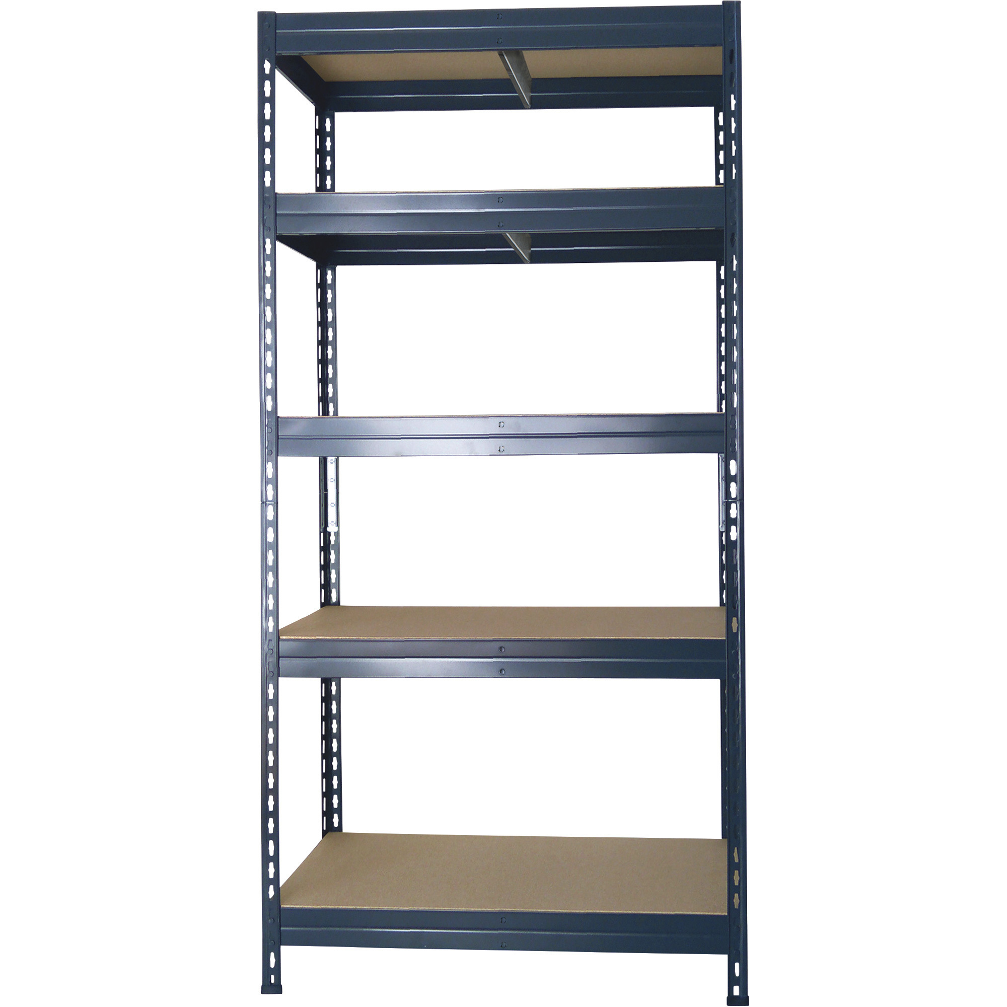 AR Shelving Fiberboard Deck Shelving â 36Inch W x 18Inch D x 71Inch H, 4 Shelves, 1000-Lb. Capacity per Shelf, Model RIVET 90/45