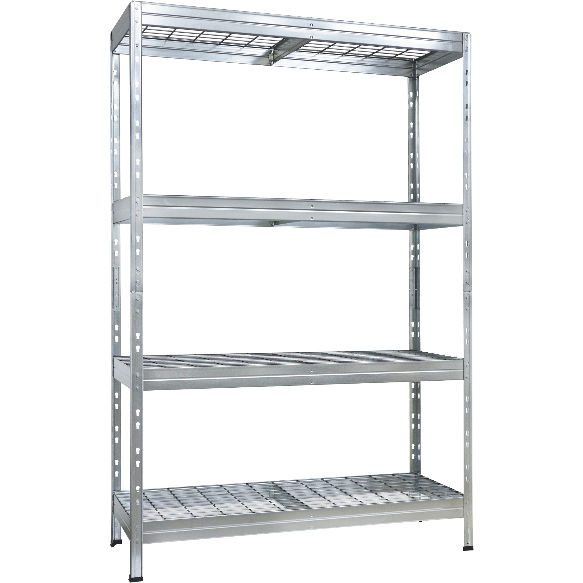 AR Shelving Galvanized Wire Deck Shelving â 4 Shelves, 660-Lb. Capacity Per Shelf, 48Inch W x 18Inch D x 71Inch H, Model WIRE 120/45