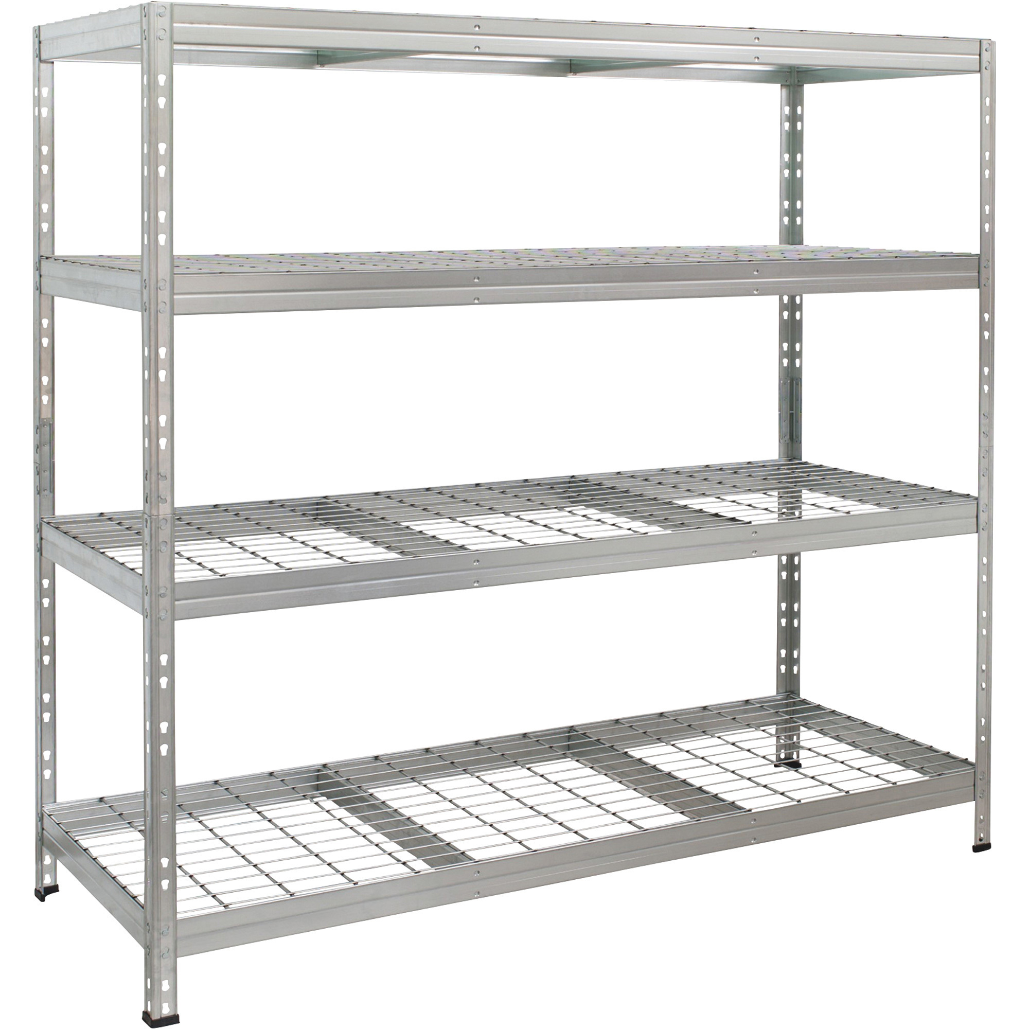 AR Shelving Galvanized Wire Deck Shelving â 4 Shelves, 880-Lb. Capacity per Shelf, 59.5Inch W x 24Inch D x 71Inch H, Model TRM18401K/10-37ZG00