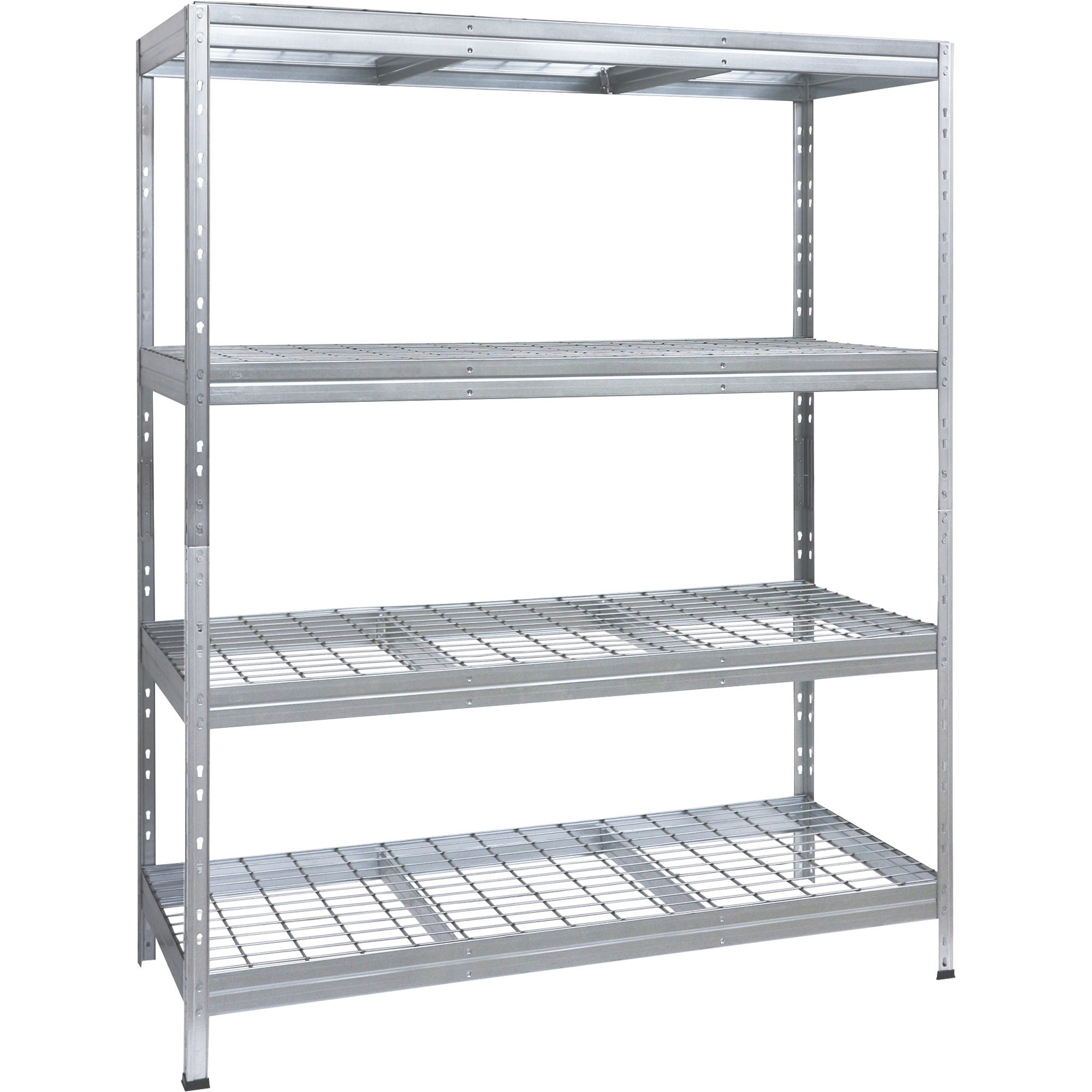 AR Shelving Galvanized Wire Deck Shelving â 4 Shelves, 880-Lb. Capacity per Shelf, 71Inch W x 24Inch D x 71Inch H, Model WIRE 180/60