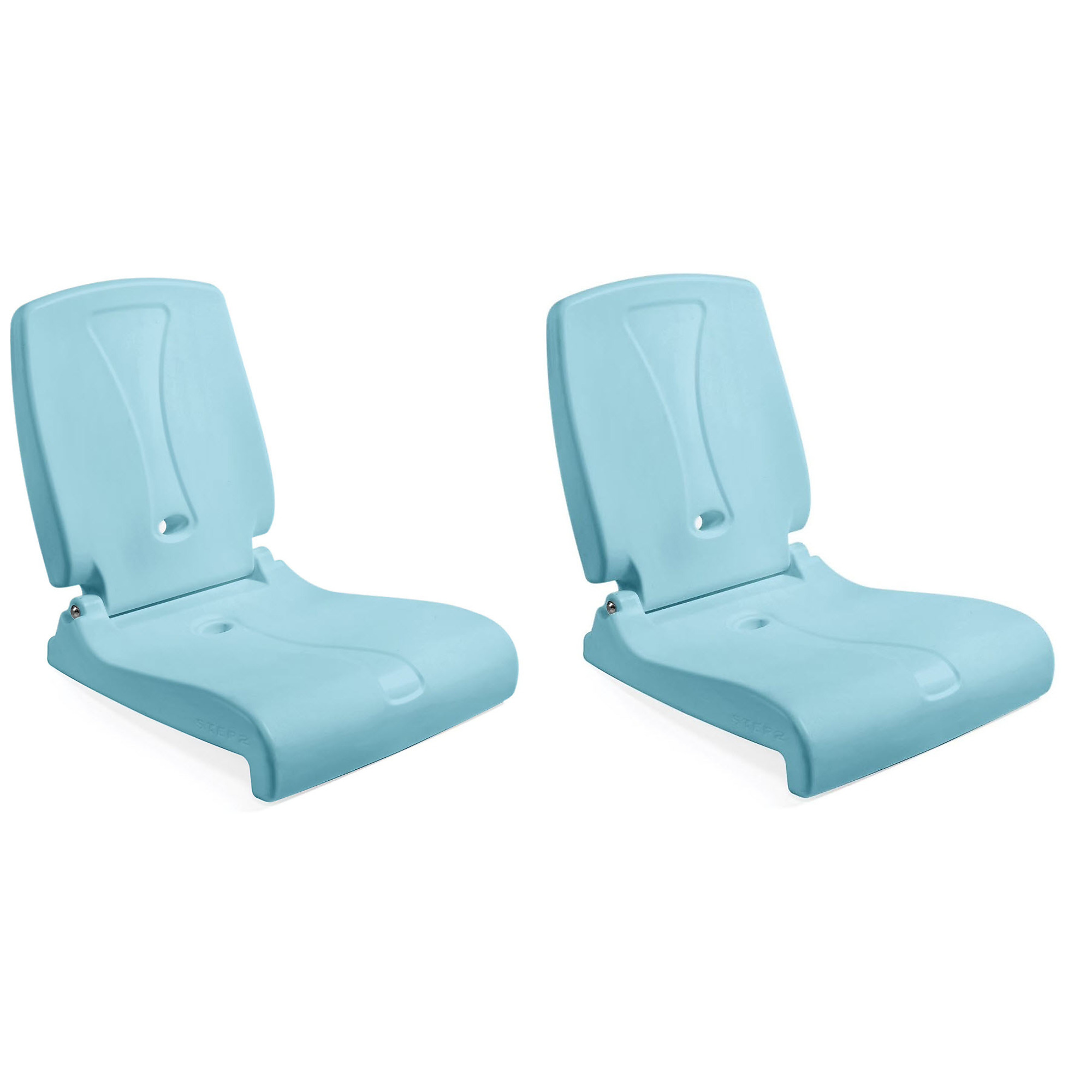 Step2 Flip Seat 2-Pack Portable Folding Beach Chairs with Built-In Handle, Ergonomic Back Support, Lightweight Camping & Poolside Seats, 250-Lb Capacity, Capri Blue, Model #537402L