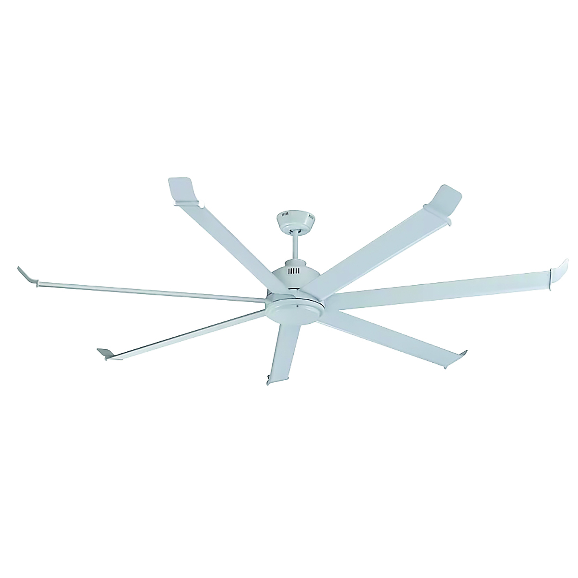 RP Fans Arctic 80-Inch Outdoor Ceiling Fan with Wall Control, 7 Aluminum Blades, 9,134 CFM Airflow, Reversible 5-Speed Motor, Wet Rated, White Finish, Light Kit Adaptable, Includes 8-In. & 24-In. Downrods, Model #1080W-WW-