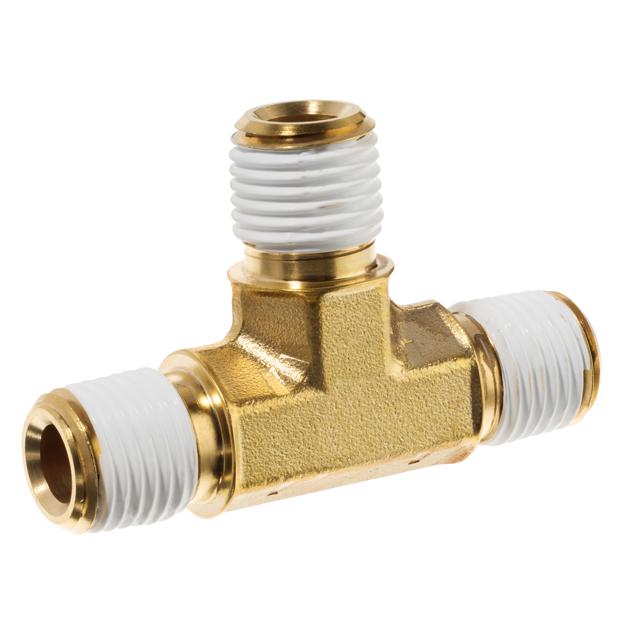 Pipe Fitting w/ Thread Sealant - Brass - Instrumentation - Male Tee - 1 ...