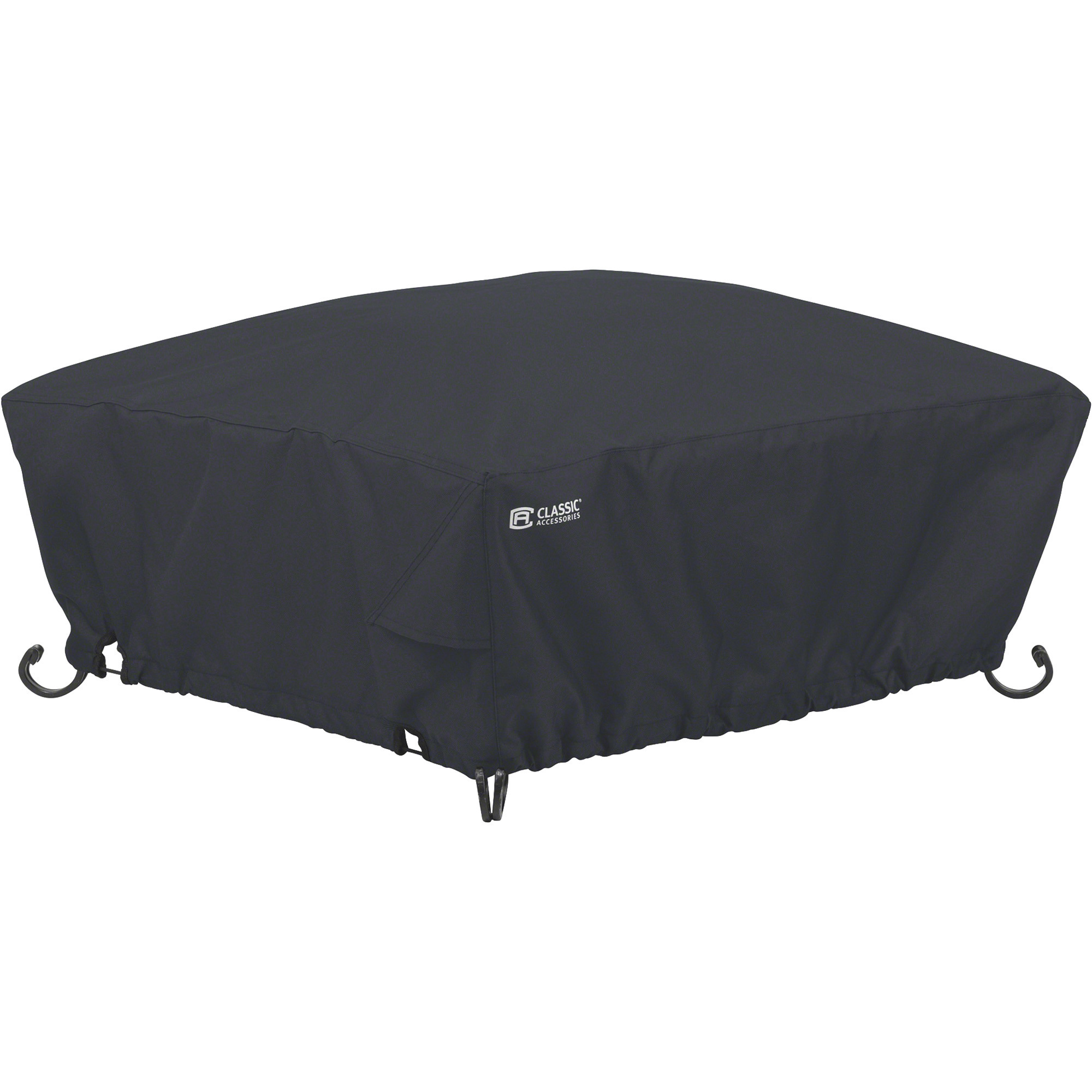 Classic Accessories Fire Pit Cover, Square, Black, Fits 30Inch L x 30Inch W. x 12Inch H Fire Pit, Model 55-555-010401-00