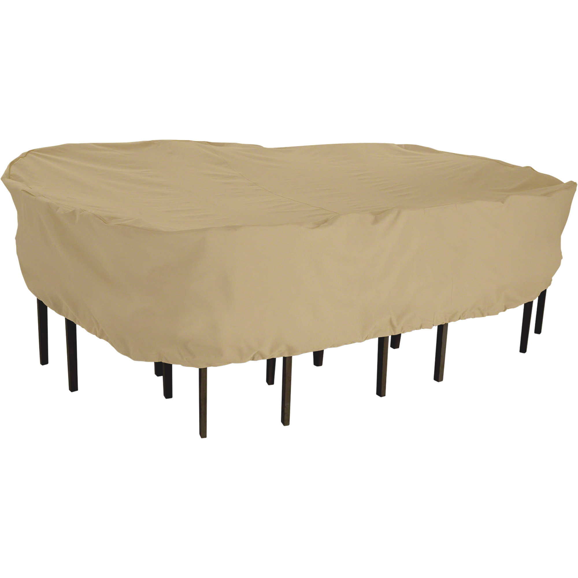 Classic Accessories Terrazzo Rectangular/Oval Patio Table & Chair Set Cover, Large, Sand, Model 58262-EC