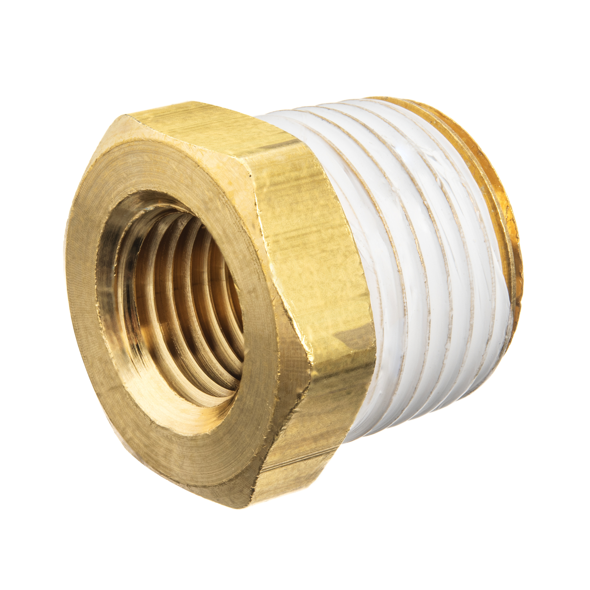 Pipe Fitting w/ Thread Sealant - Brass - Class 125 - Hex Bushing - 1-1/ ...