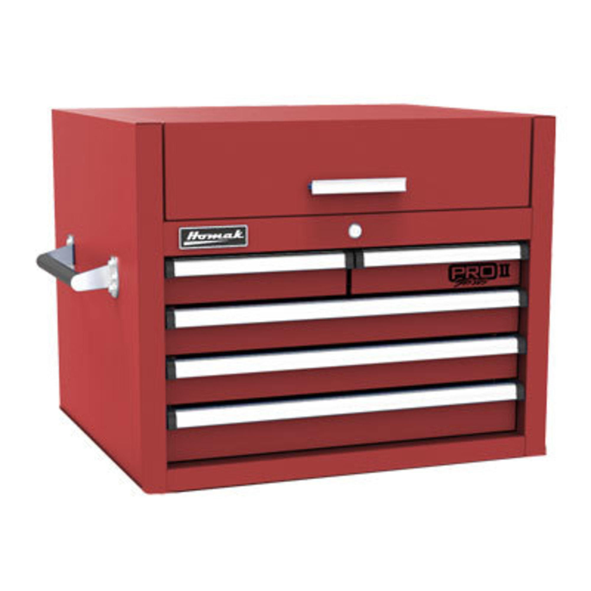 27Inch Pro II 5-Drawer Top Tool Chest — 7200 Cu. Inch of Storage, 26.5Inch W x 24.25Inch D x 21.375Inch H, Red, Model - Homak RD02027052
