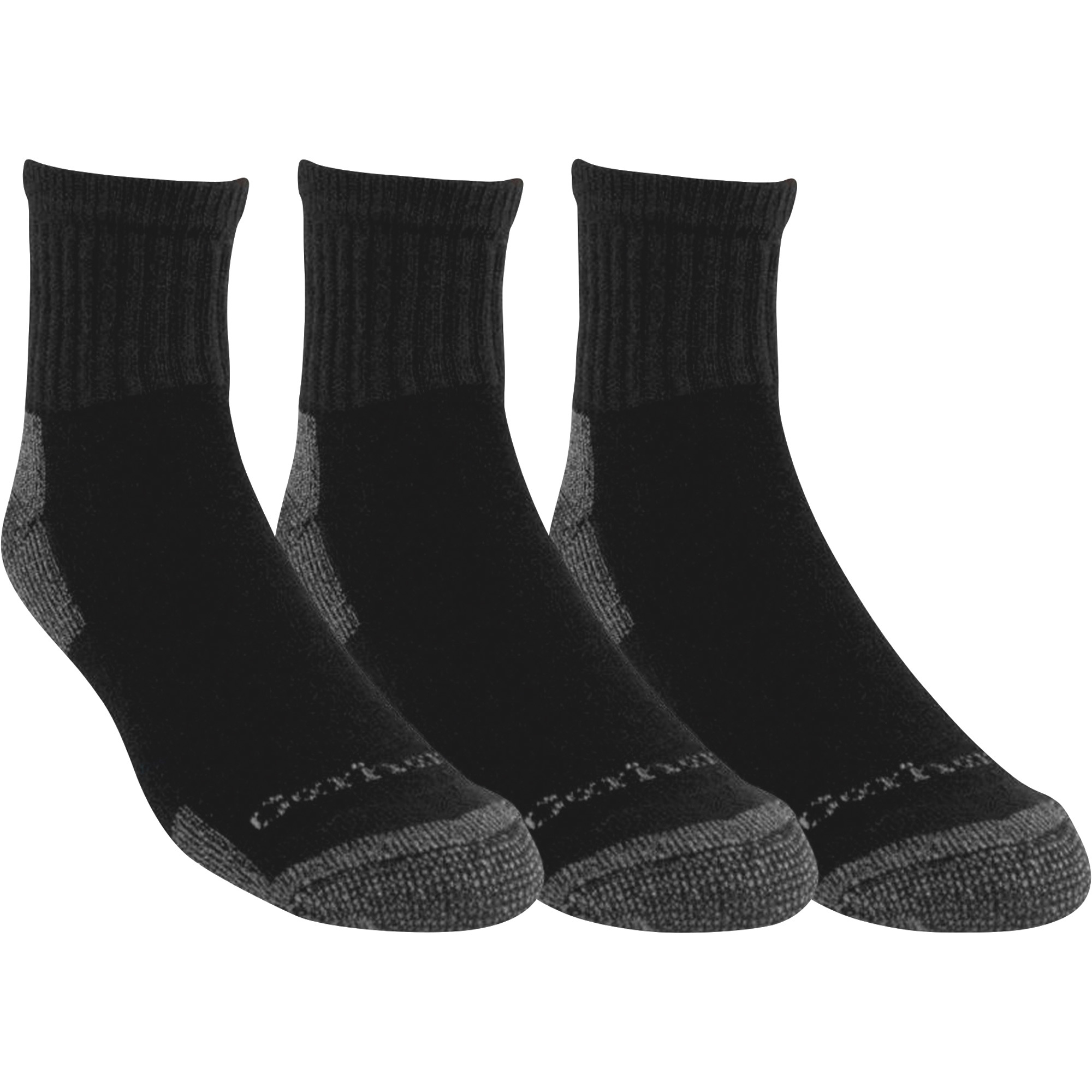 Carhartt Men's Cotton Quarter Socks â 3 Pairs, Model A61-3 BLACK LARGE