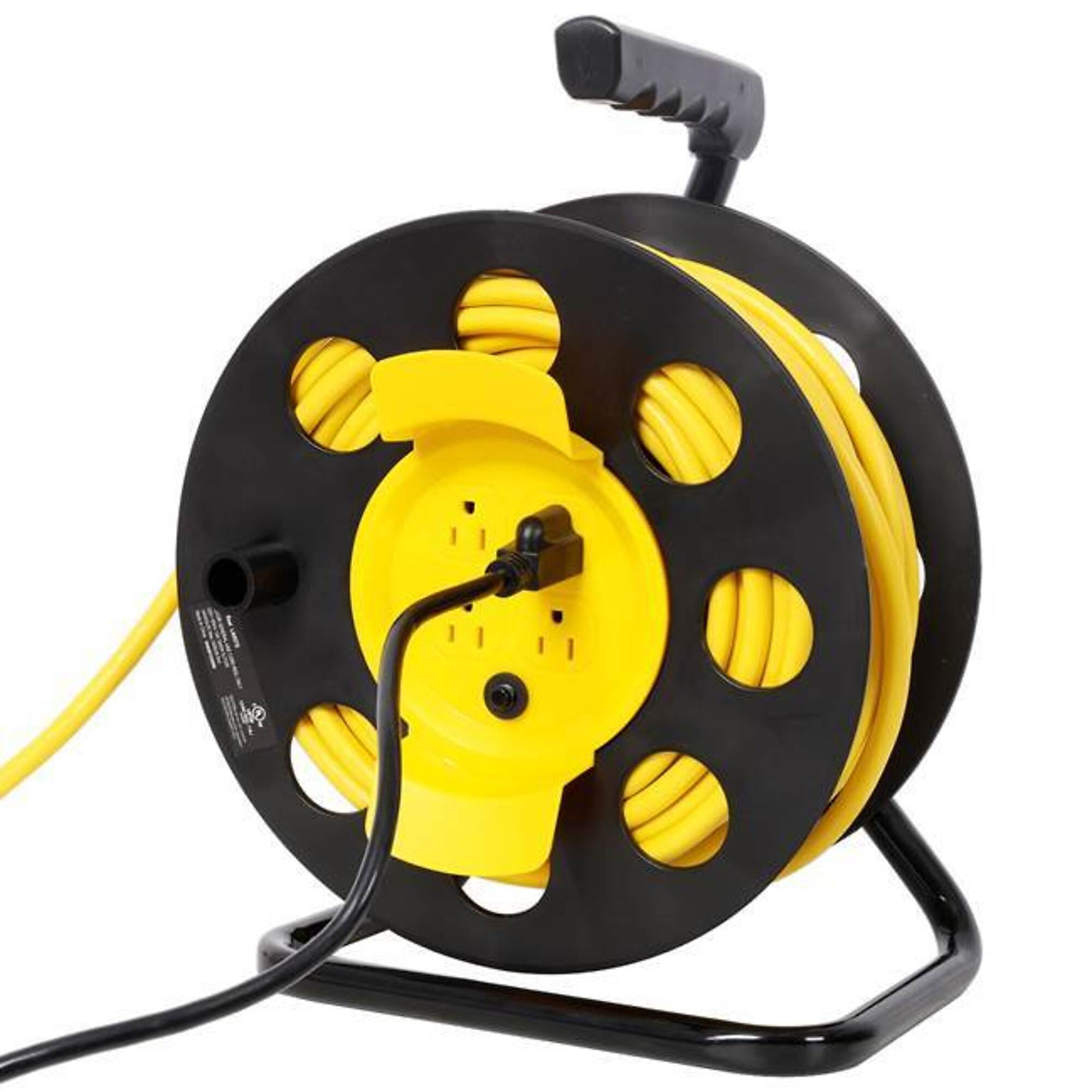 100' Heavy Duty Retractable Extension Cord Reel, 12AWG 12A, UL ...