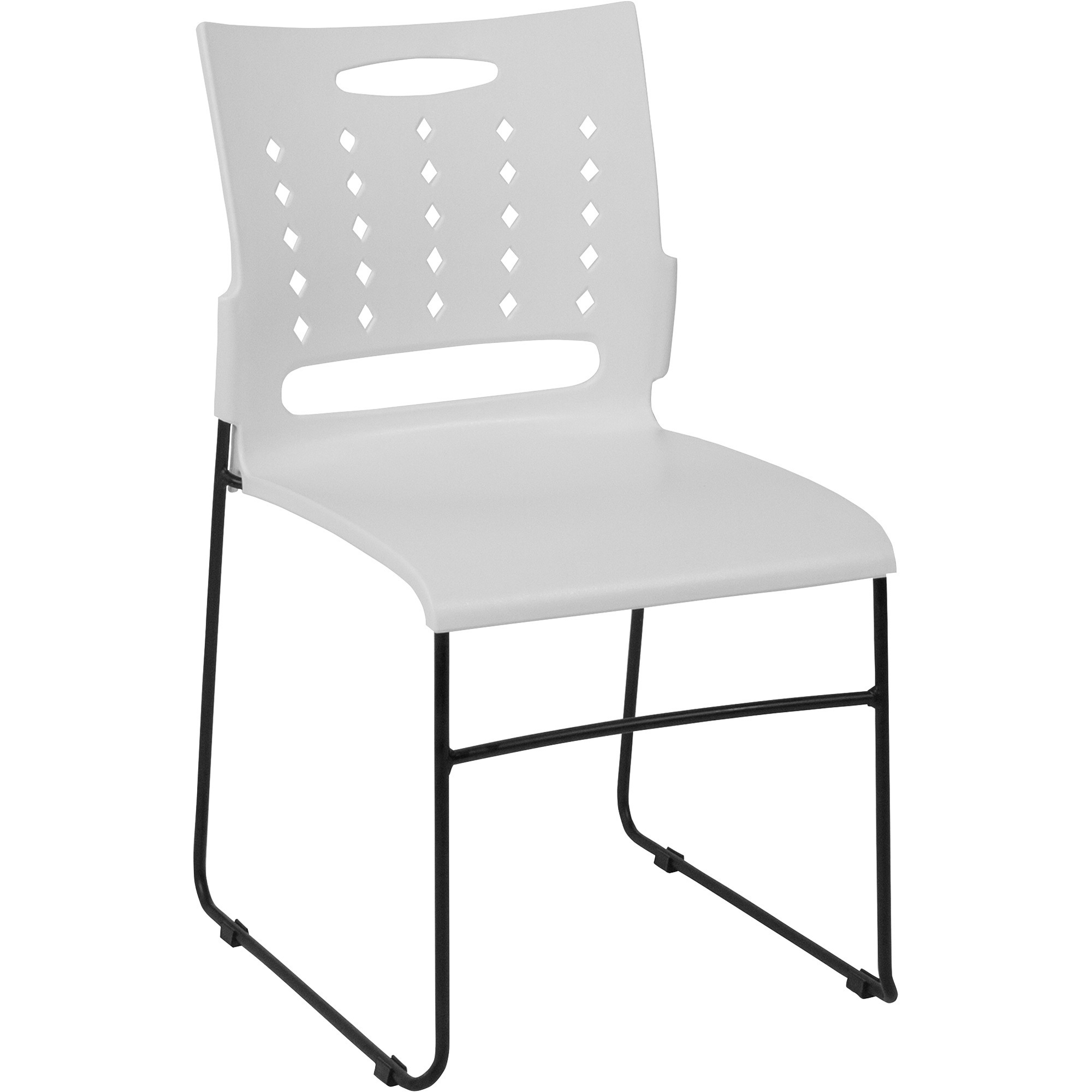 Flash Furniture Indoor/Outdoor Sled Base Stack Chair â White, 881-Lb. Capacity, 17 1/2Inch H Seat, Model RUT2WH