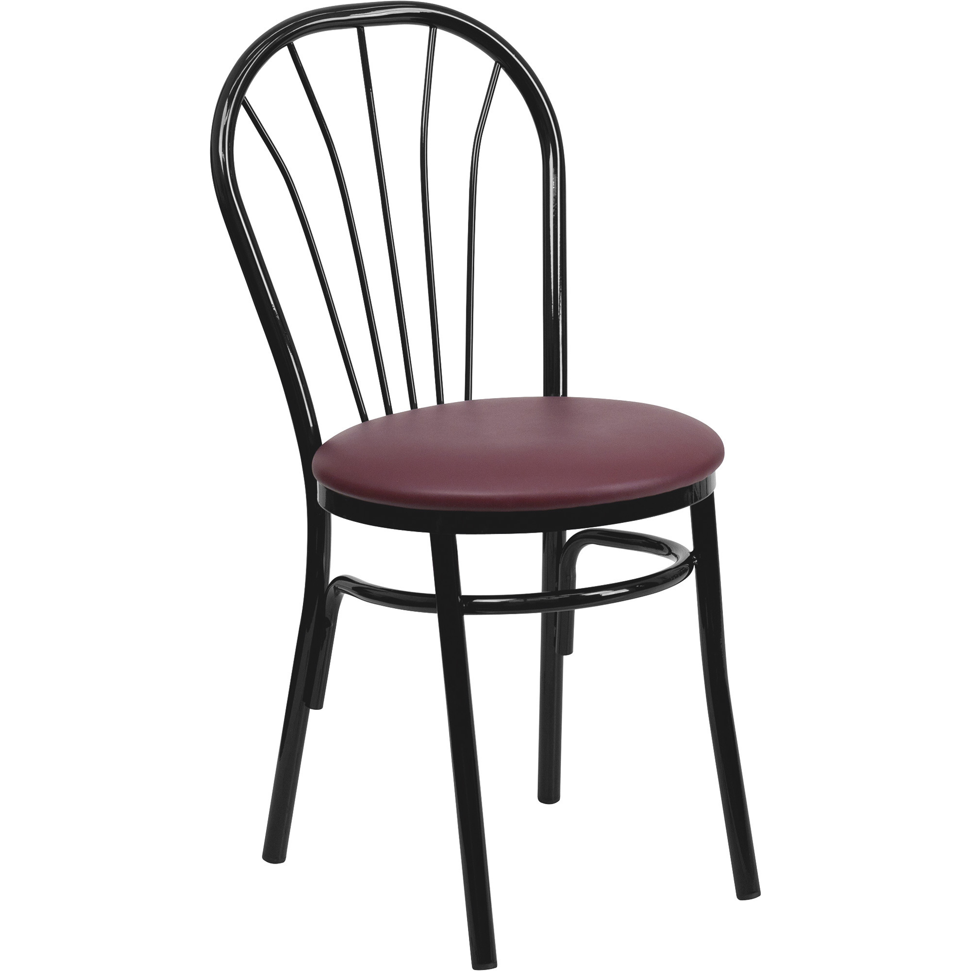 Flash Furniture Traditional Fan Back Chair â Glossy Black/Burgundy, 20Inch H Seat, 500-Lb. Capacity, Model XU698BBGV