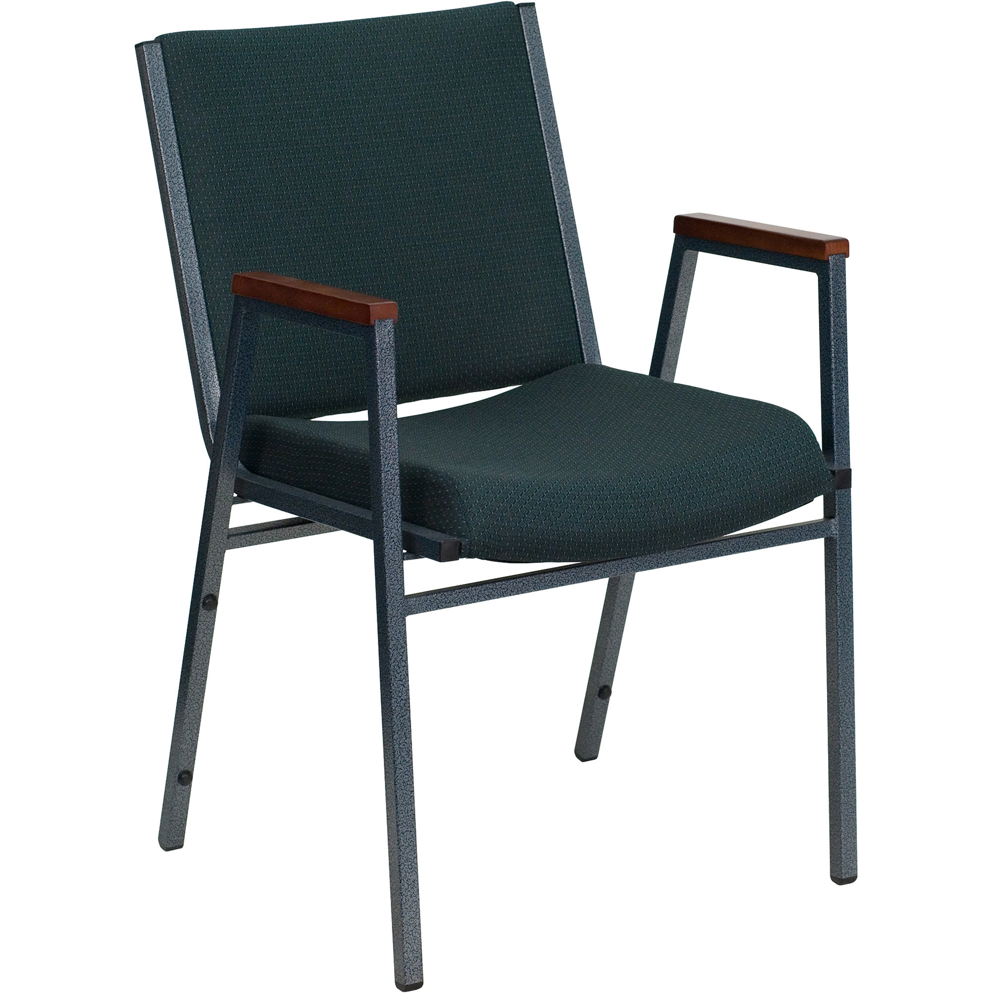 Flash Furniture Multipurpose Stacking Armchair â Green Pattern Fabric Upholstery/Silver Vein Frame, 550-Lb. Capacity, 21Inch W x 21Inch D x 31Inch H