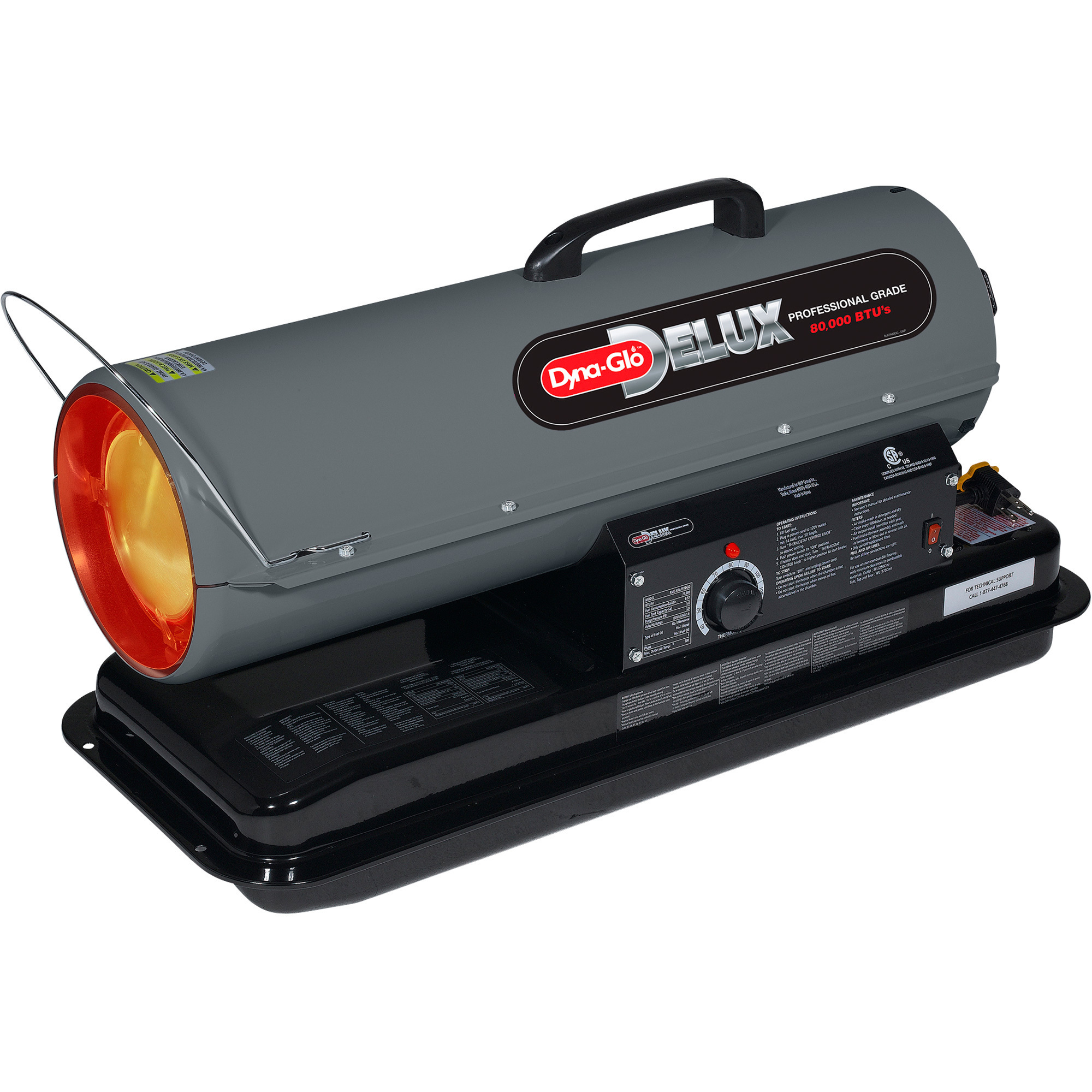 Dyna-Glo Delux Portable Kerosene Heater, 80,000 BTU, 1000 Sq. Ft. Heating Capacity, Model KFA80DGD