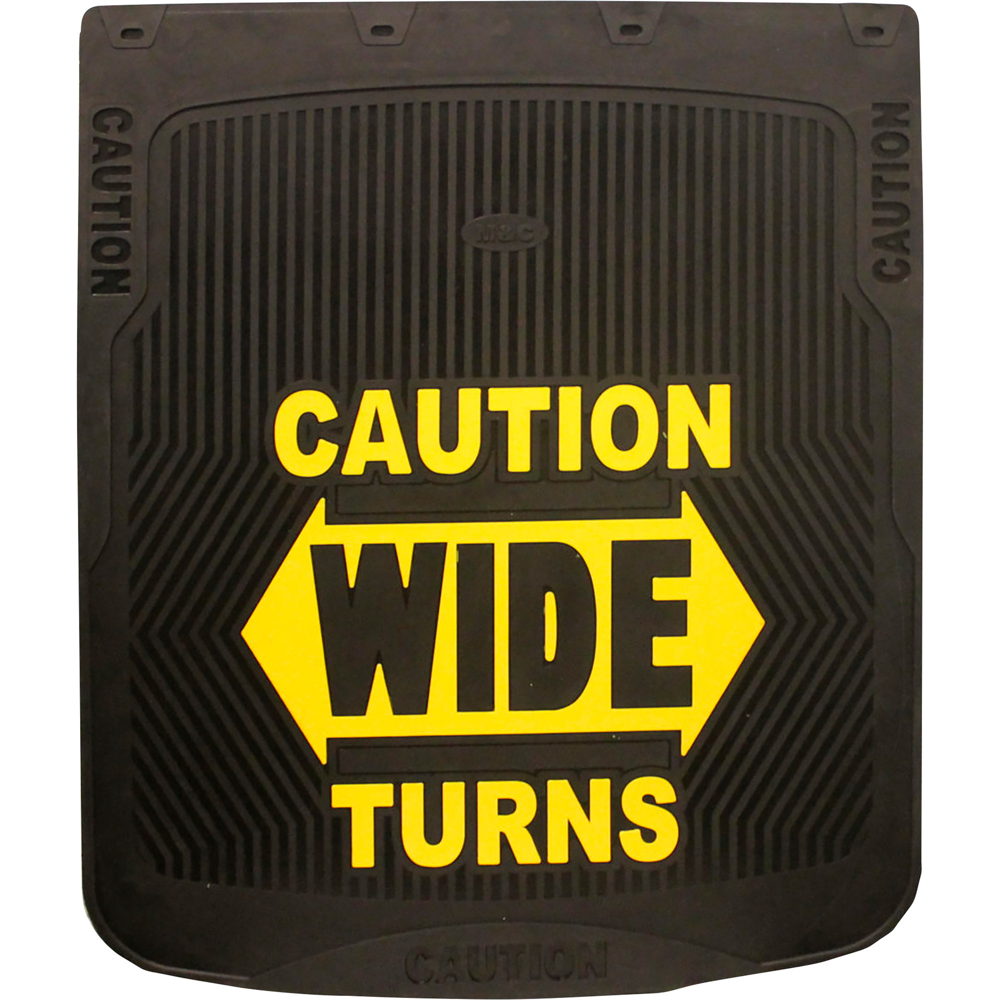 M&C Caution: Wide Turns Semi-Truck Mud Flaps â 24Inch W x 30Inch H, Pair